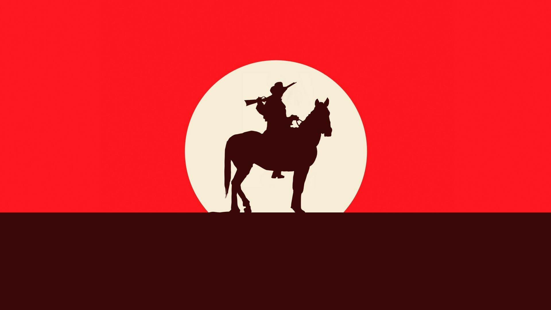 Red Dead Redemption 2, Silhouetted sunset, Cowboy gaming art, HD wallpaper wonder, 1920x1080 Full HD Desktop