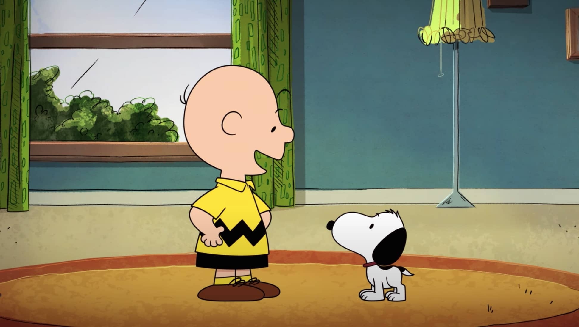 Charlie Brown, puppy Snoopy, living room interior, HD Desktop wallpaper