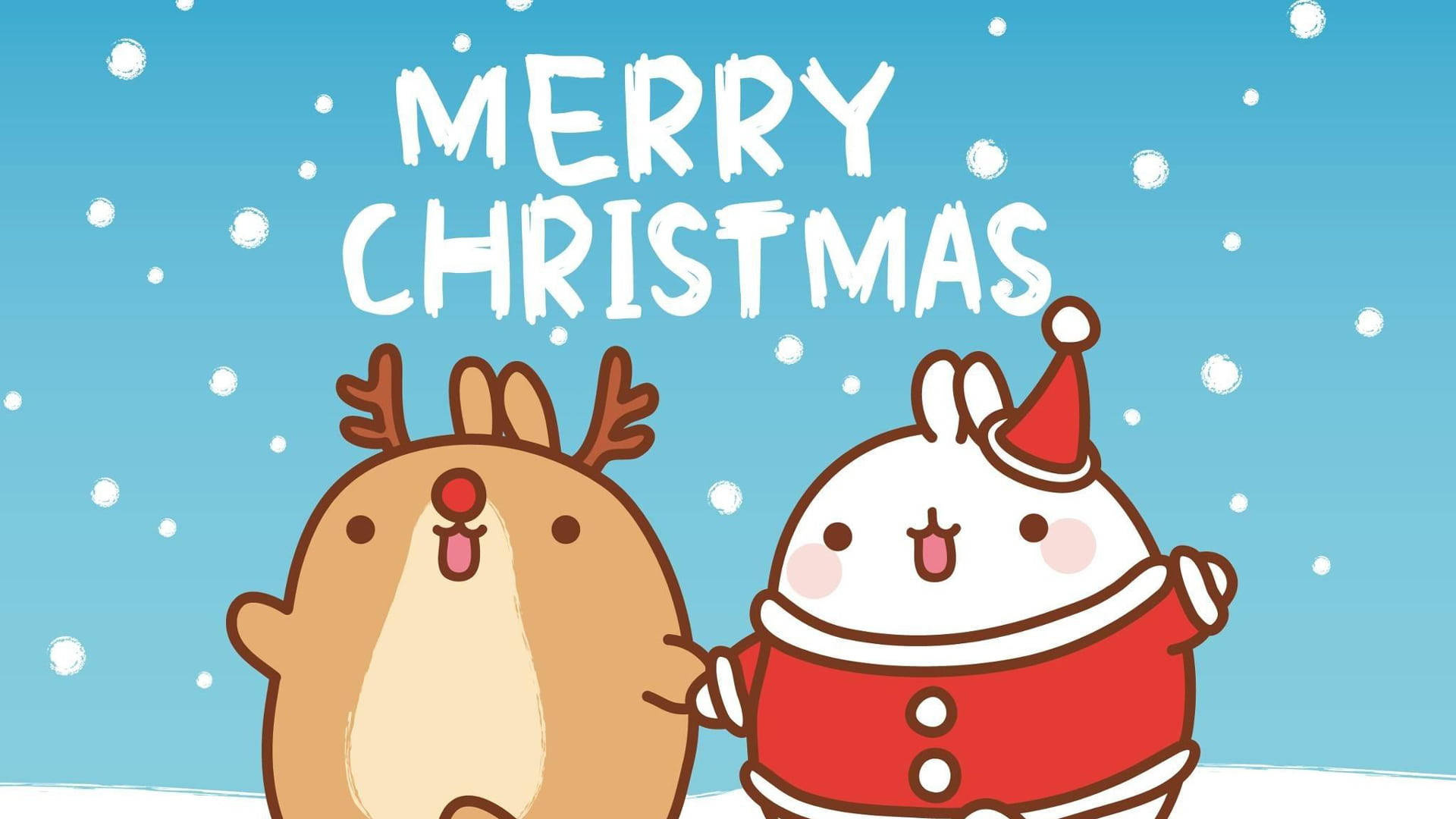 Molang, Cute Christmas Wallpaper, 1920x1080 Full HD Desktop