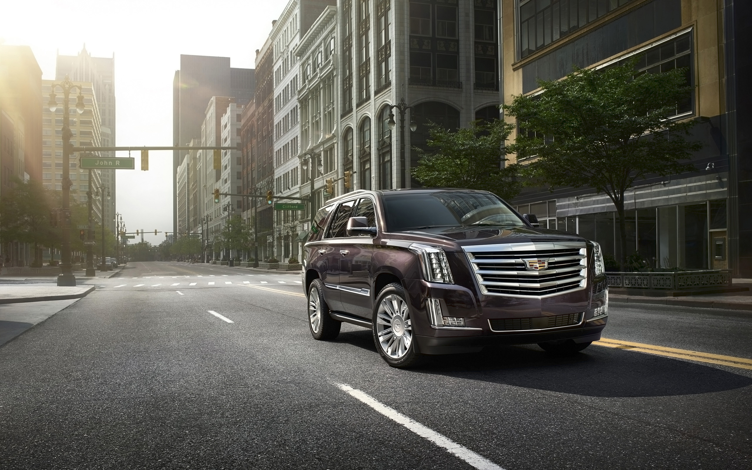 Cadillac, Escalade Platinum, Brown HD wallpaper, Luxury SUV, 2560x1600 HD Desktop