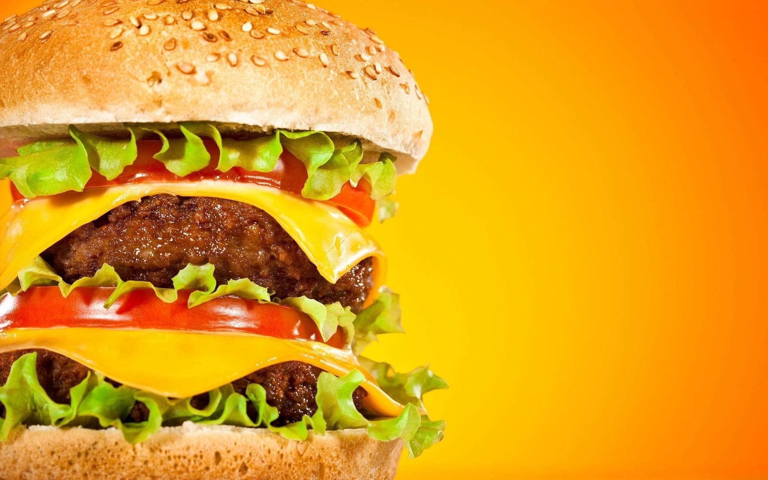 Double Patty Burger, Hamburgers Wallpaper, 2560x1600 HD Desktop