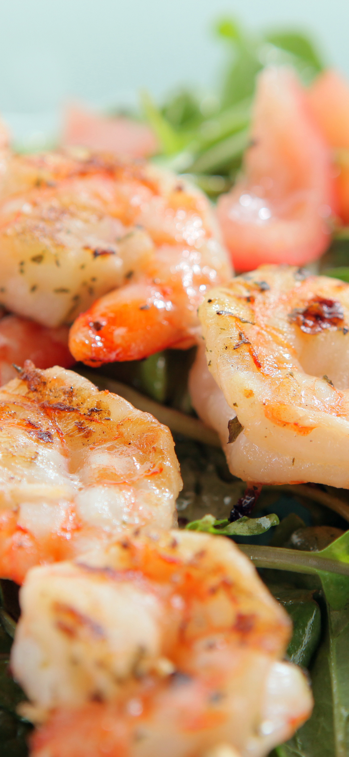 Grilled shrimp skewers, Appetizing image, Desktop background, Mobile wallpaper, 1130x2440 HD Phone