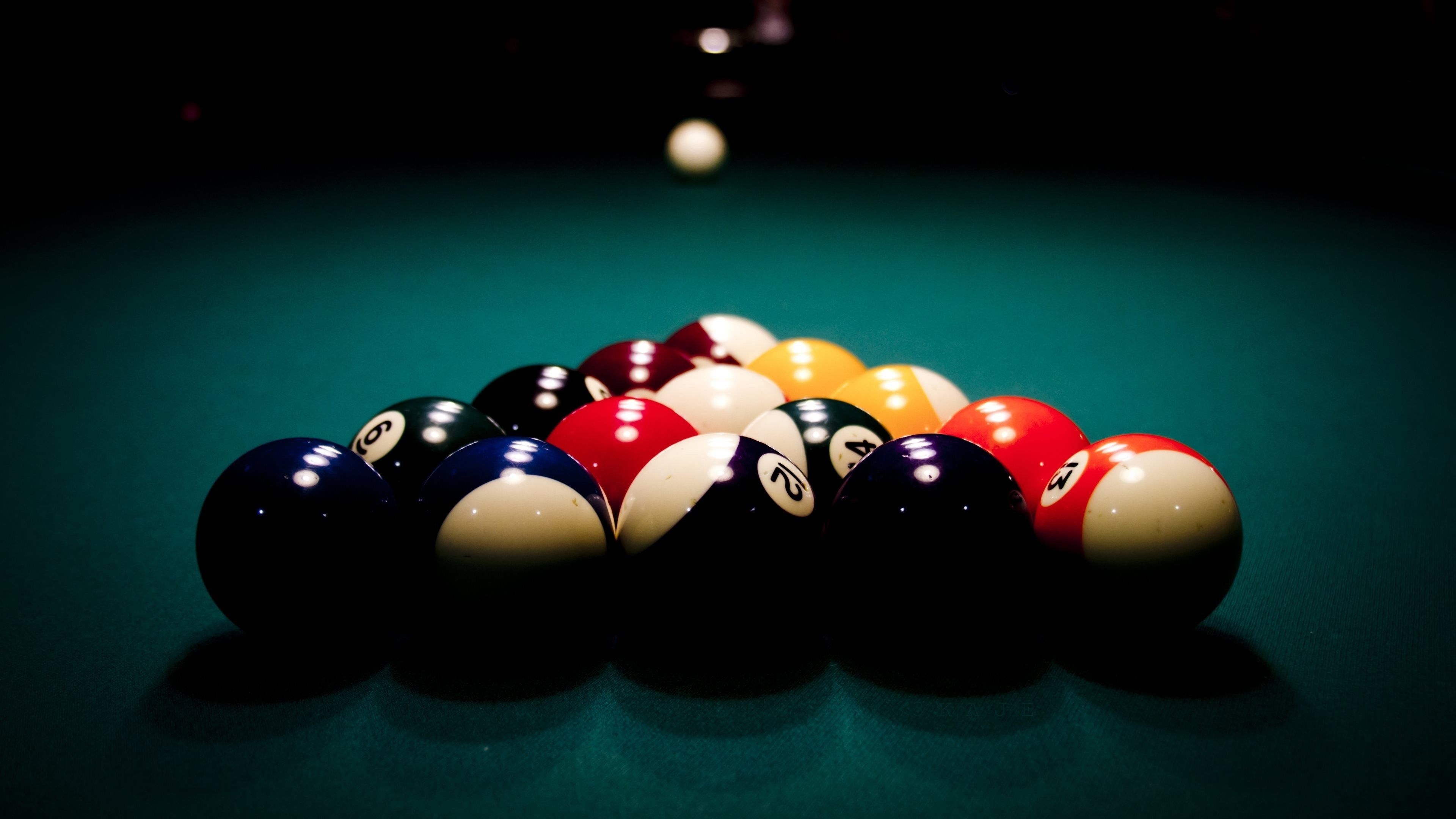 Pool balls, Cue Sports Wallpaper, 3840x2160 4K Desktop