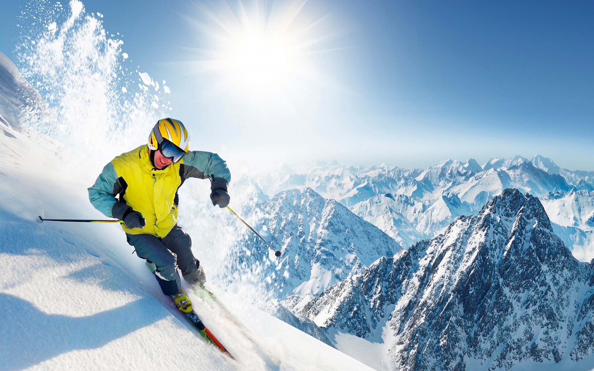 Mountain skiing wallpapers, Winter sports adventure, Extreme snowboarding, Breathtaking scenery, 1920x1200 HD Desktop