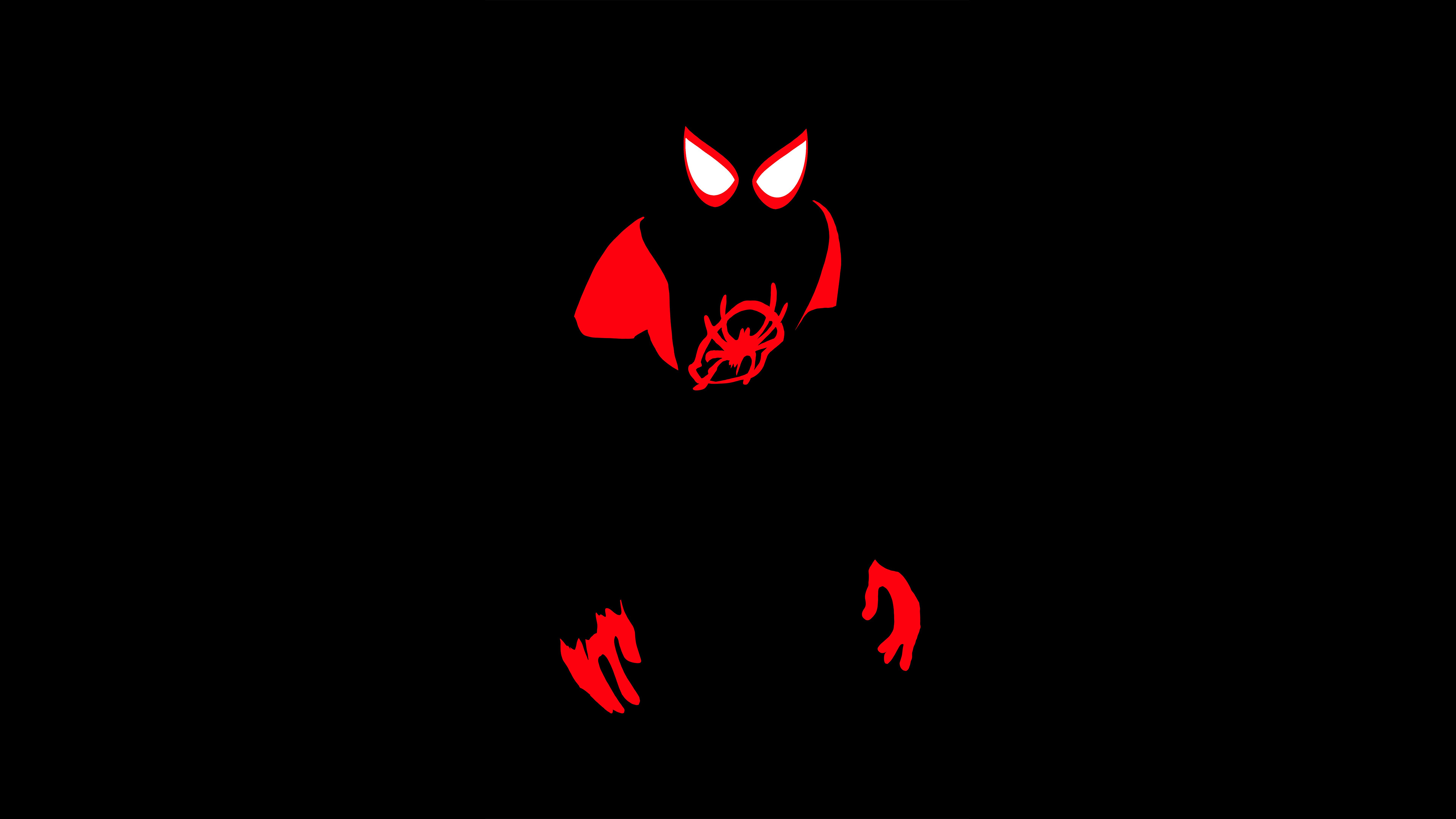 Miles Morales Spider-Man, spray paint spider logo, white mask eyes, 4K Desktop wallpaper
