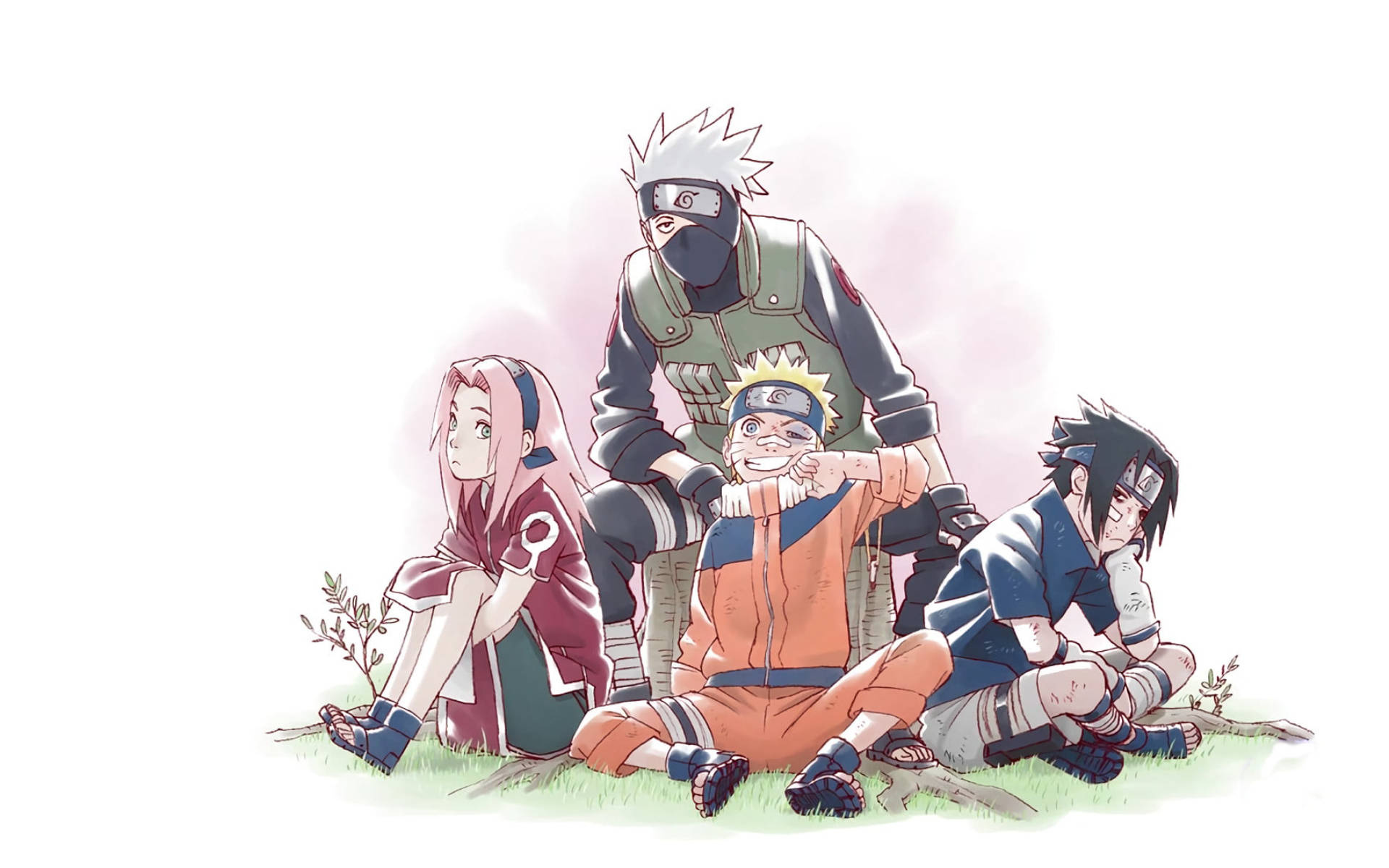 Naruto Uzumaki, Kakashi Hatake, Sasuke Uchiha, Sakura Haruno, HD Desktop wallpaper