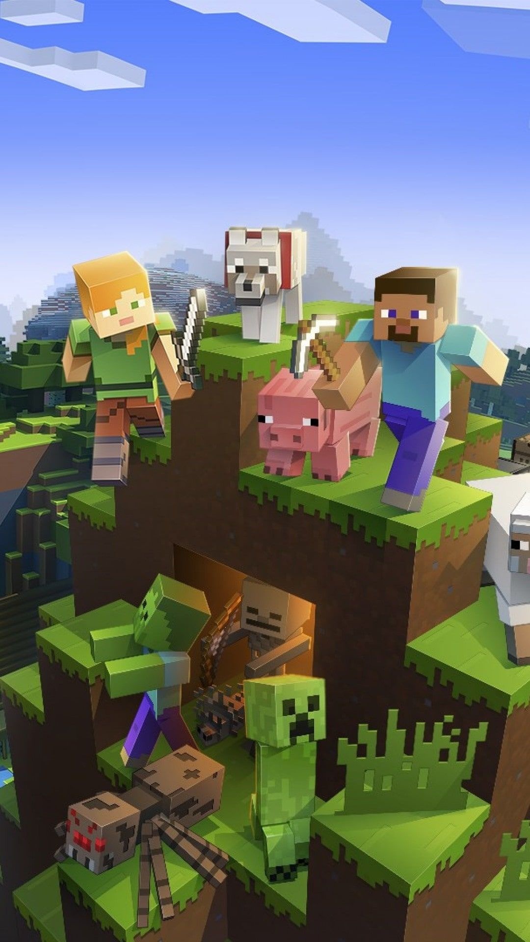 Herobrine, Best Selection, 2048x1152 Wallpapers, Minecraft Fantastic, 1080x1920 Full HD Phone
