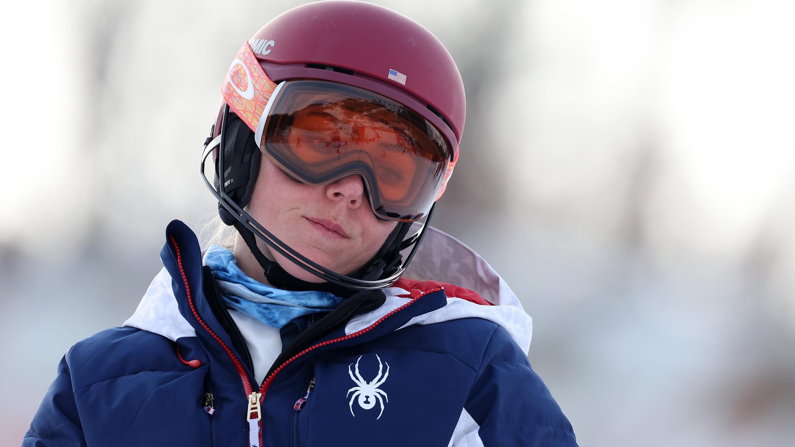 Mikaela Shiffrin, Winter Olympics 2022, Nightmare crashes, Euro News Source, 2560x1440 HD Desktop