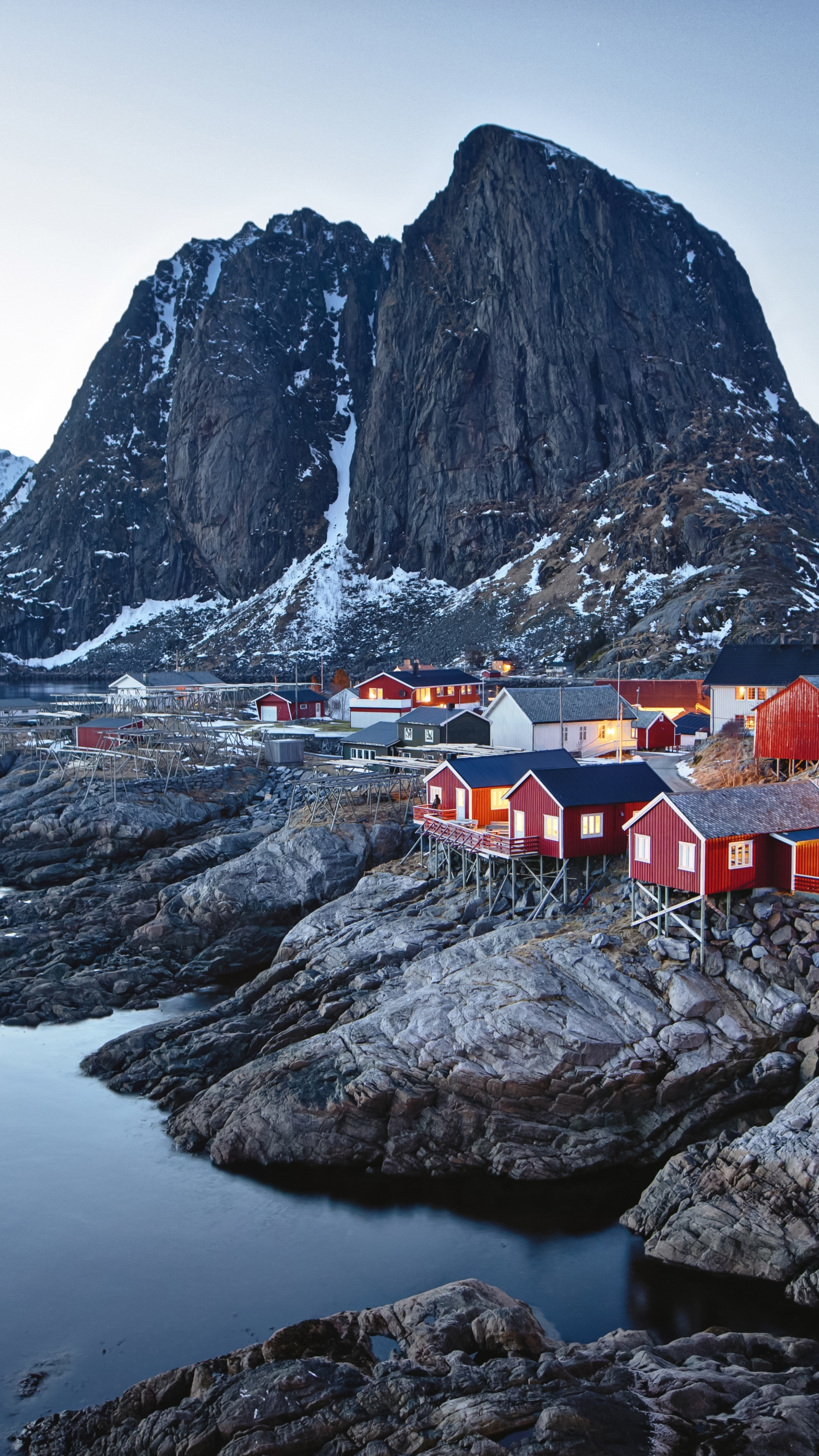 Norwegian town, Coastal mountains, Xperia Z5 Premium, Dual HD, 2160x3840 4K Phone