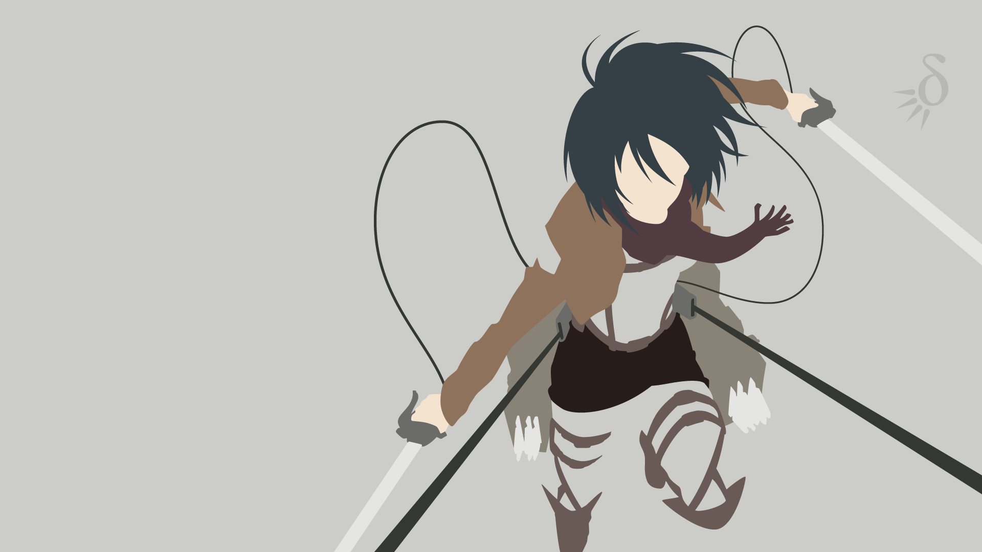 Mikasa Ackerman, Attack on Titan, omni-directional mobility gear, Full HD Desktop wallpaper