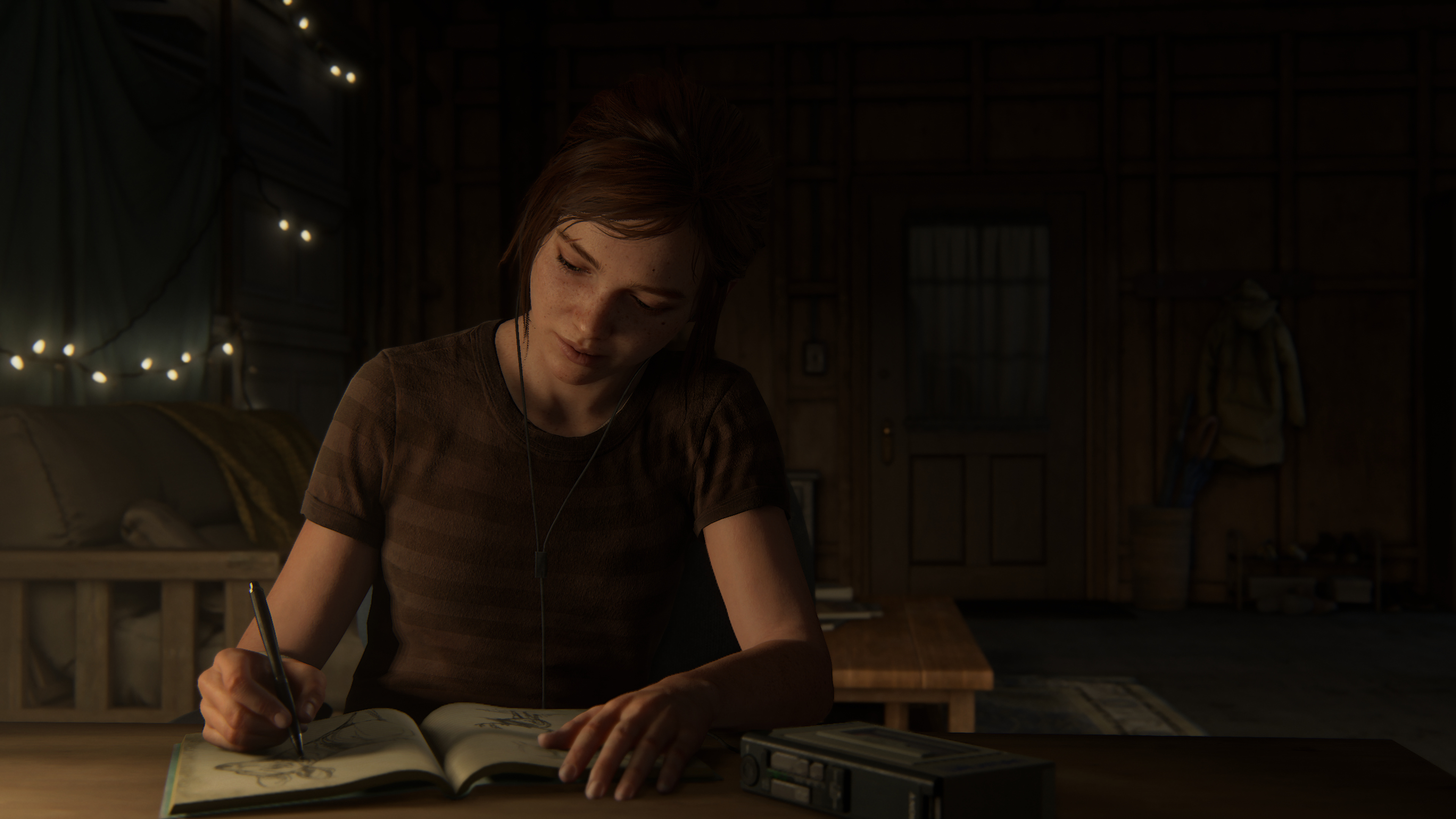 Ellie Williams, Ellie's journal, portable cassette player, 4K Desktop wallpaper