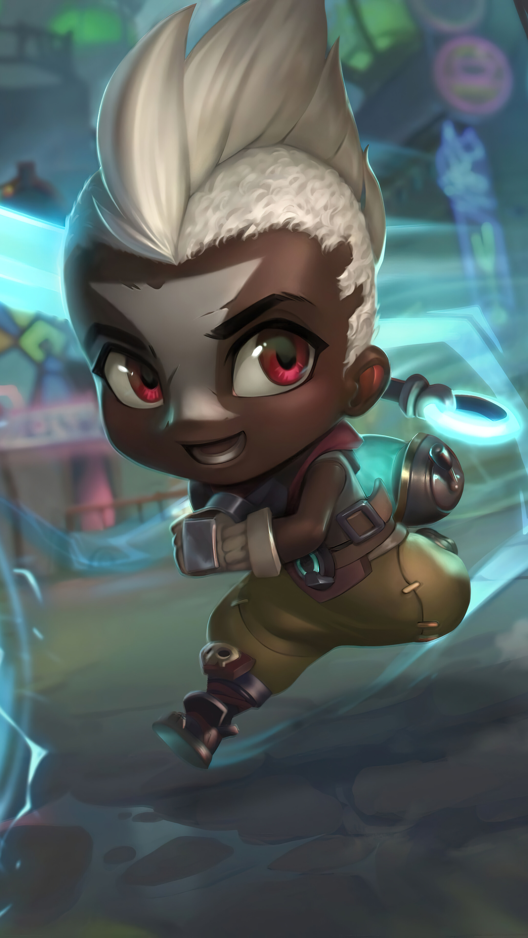 League of Legends, Chibi, Ekko, TFT Little Legends, 2160x3840 4K Phone