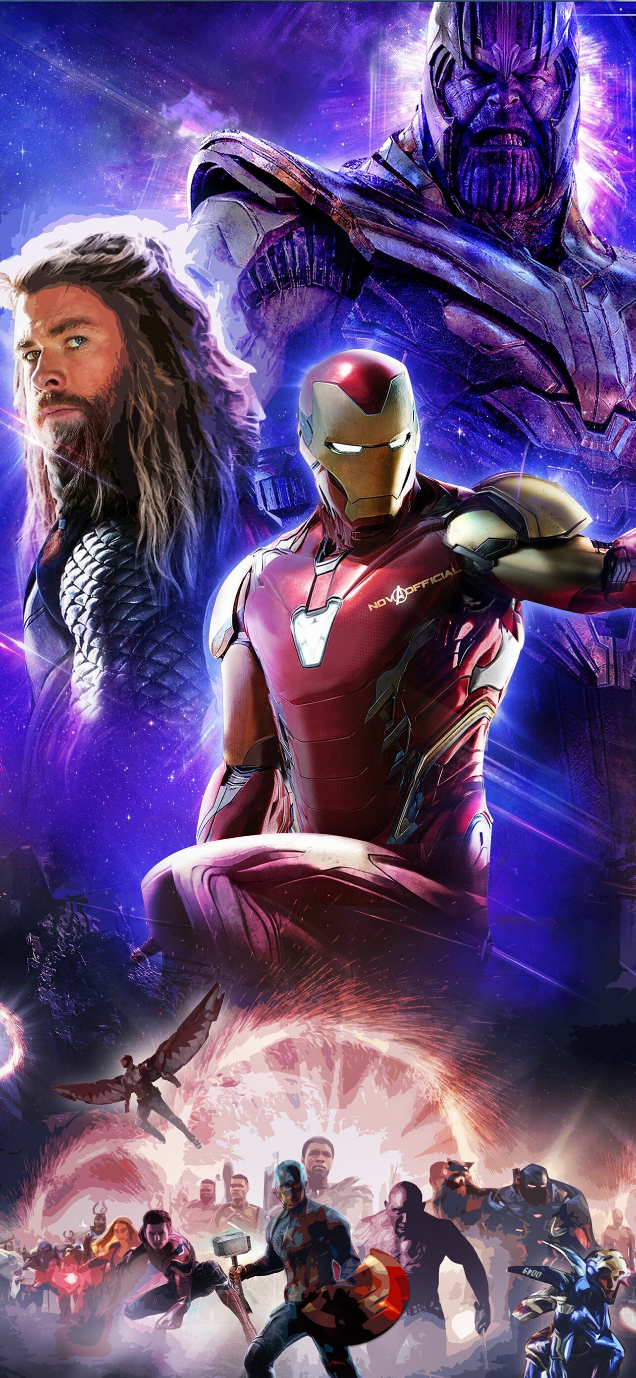 Thor, Iron Man, Thanos, Wallpaper, 1290x2780 HD Phone