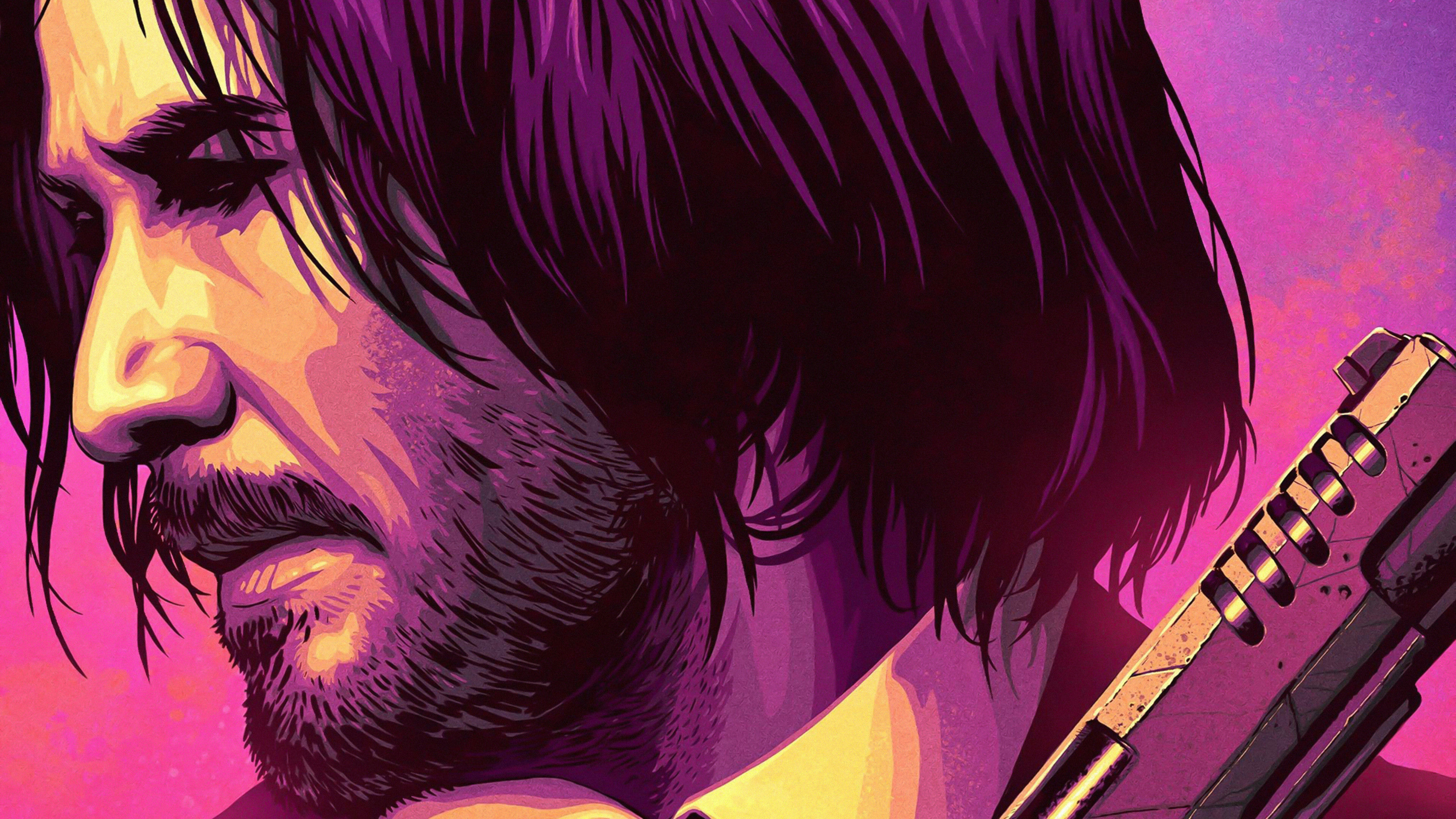 Keanu Reeves, John Wick 3 art, 4K wallpaper, Stylish, 3840x2160 4K Desktop