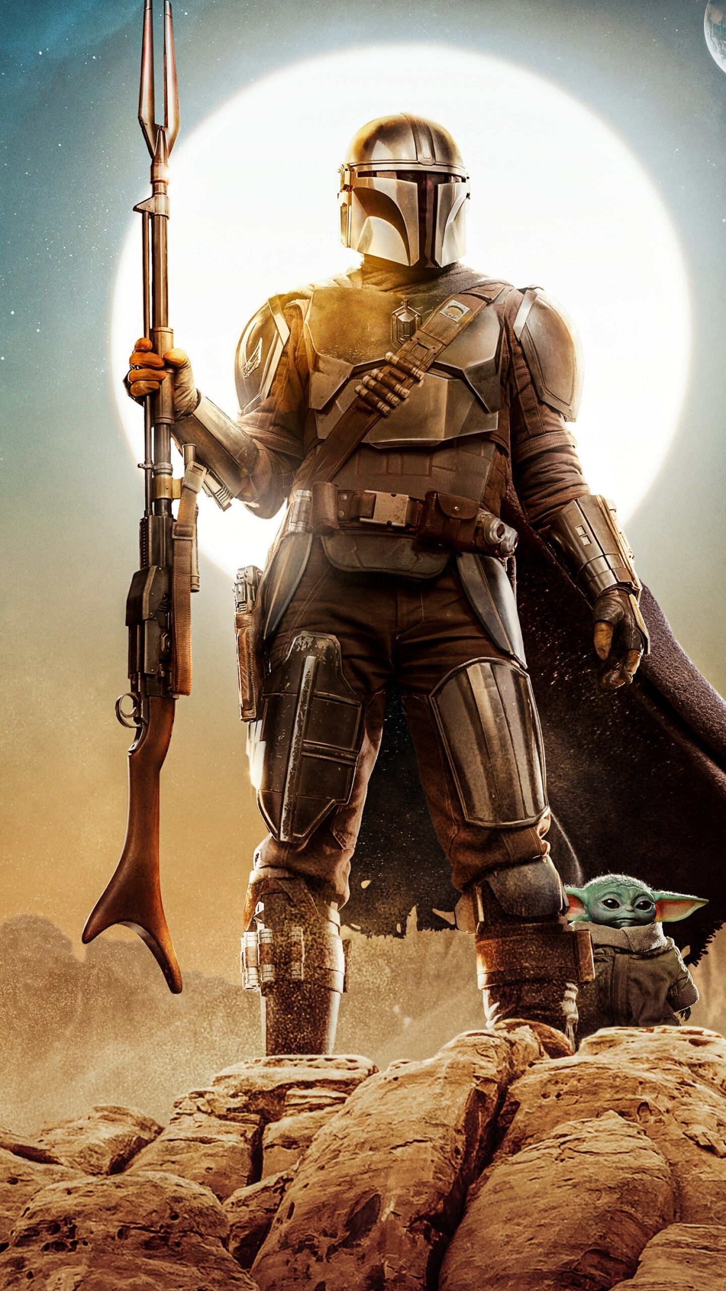 The Mandalorian wallpaper 4K, Season 2 2021, Bounty hunter, Captivating series, 1440x2560 HD Phone