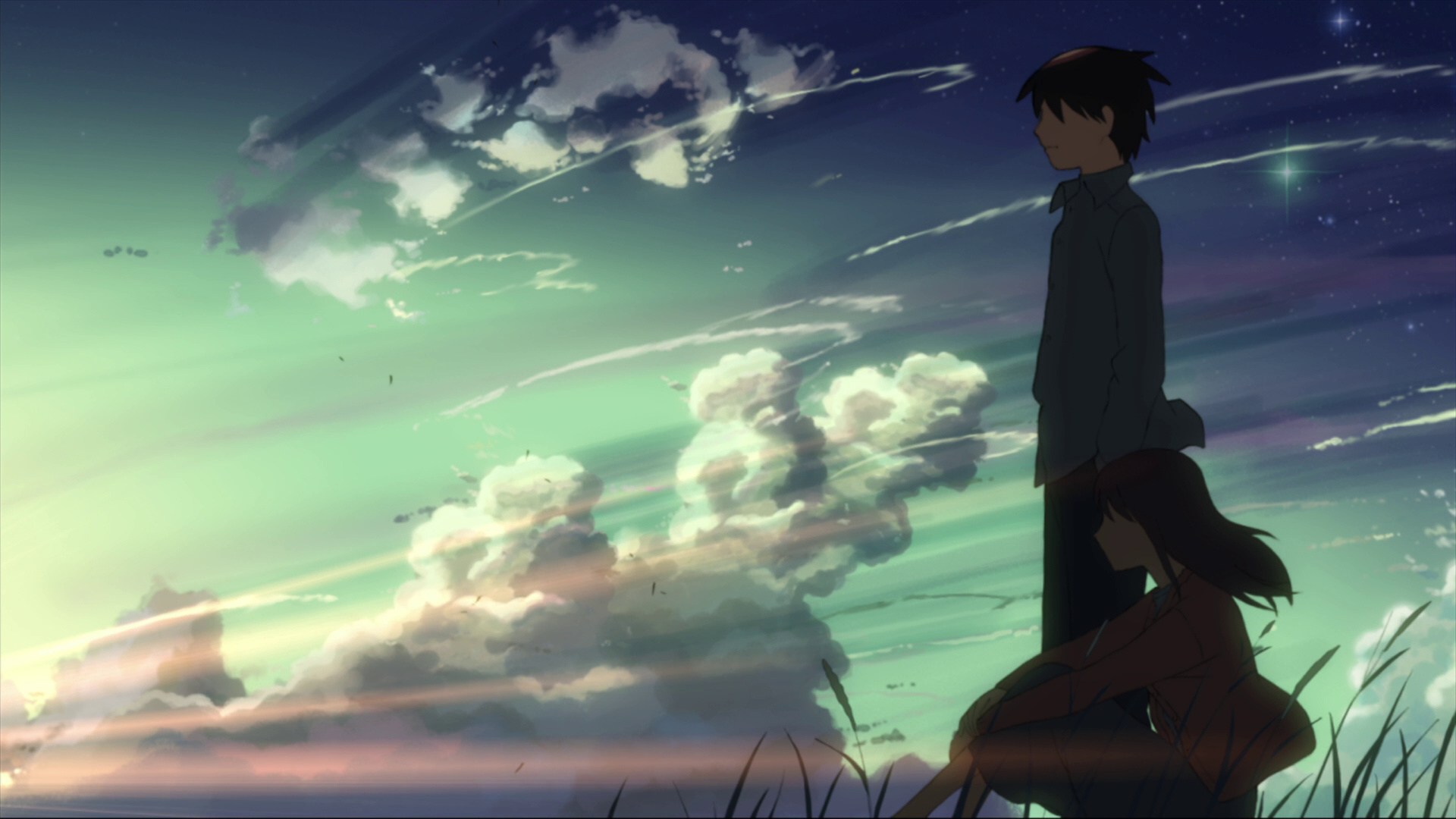 Takaki Tono, Kanae Sumida, Starry dusk cloudscape, Full HD Desktop wallpaper