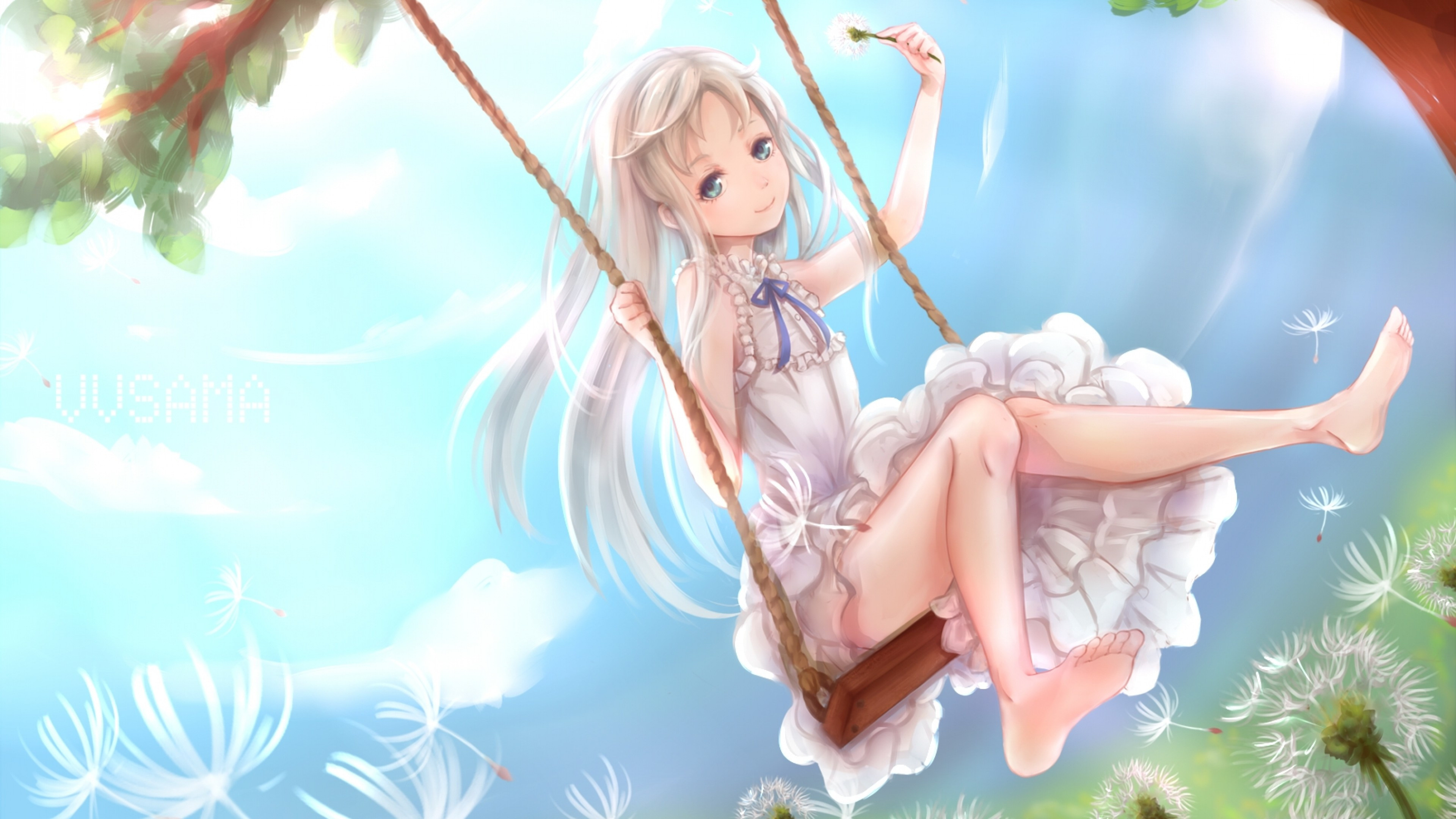 Anohana, Download Anohana menma, Honma Meiko white, Hair swing wallpapers, 3840x2160 4K Desktop