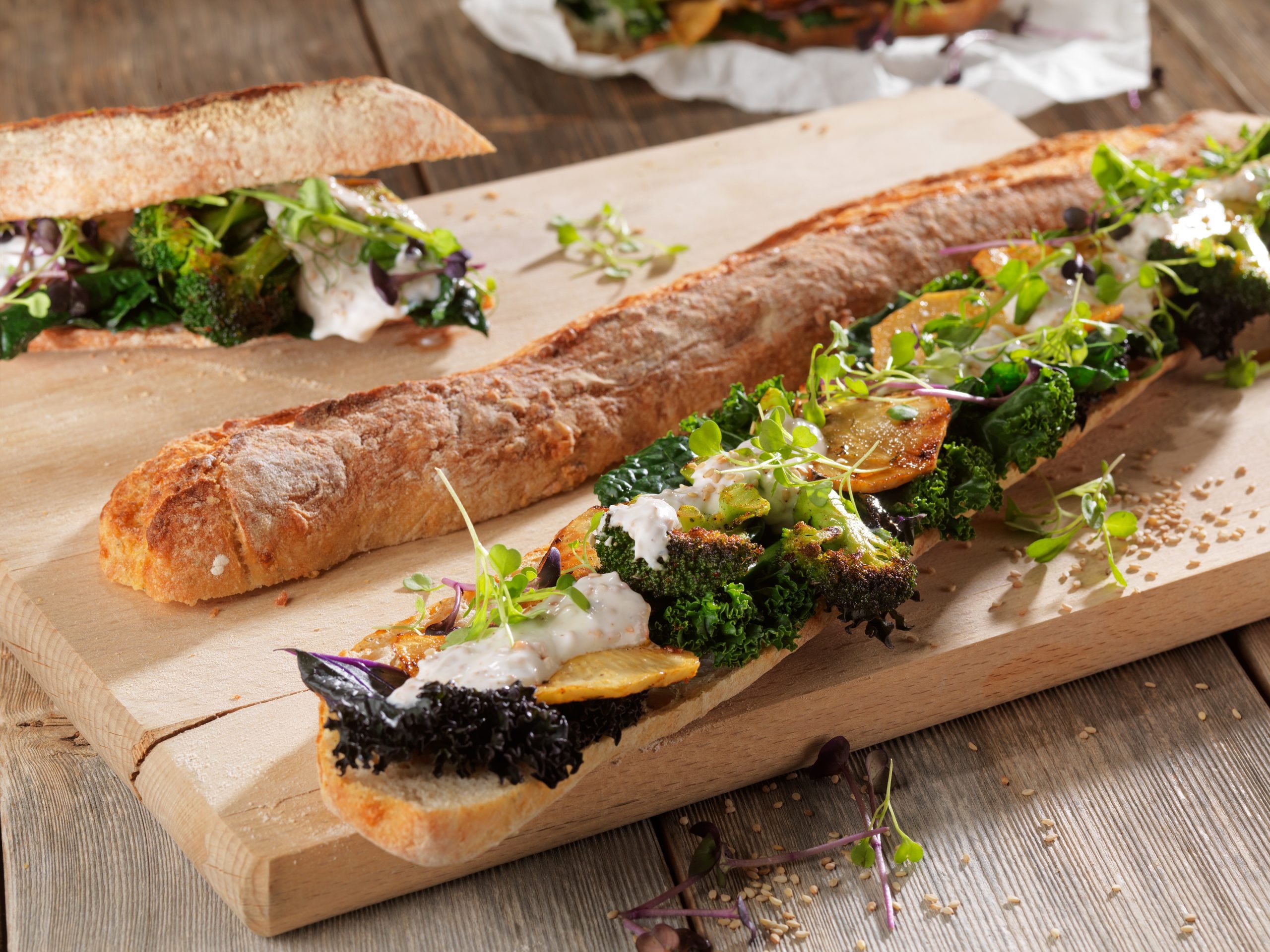 Grilled vegetable baguette, Healthy option, Satisfying meal, Flavorful combination, 2560x1920 HD Desktop