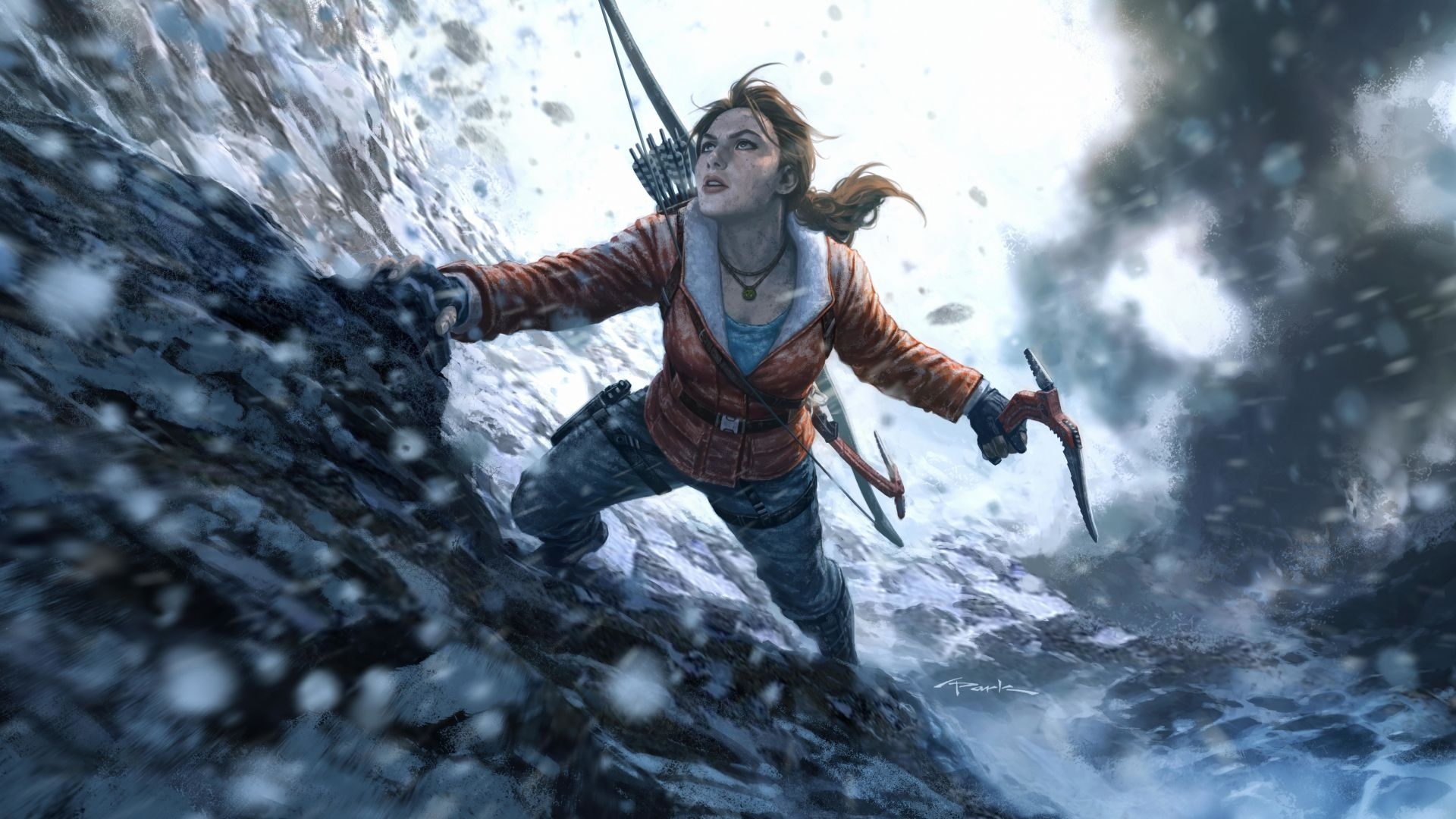 Video game, Tomb Raider, Mountain climbing, Wallpaper, 1920x1080 Full HD Desktop