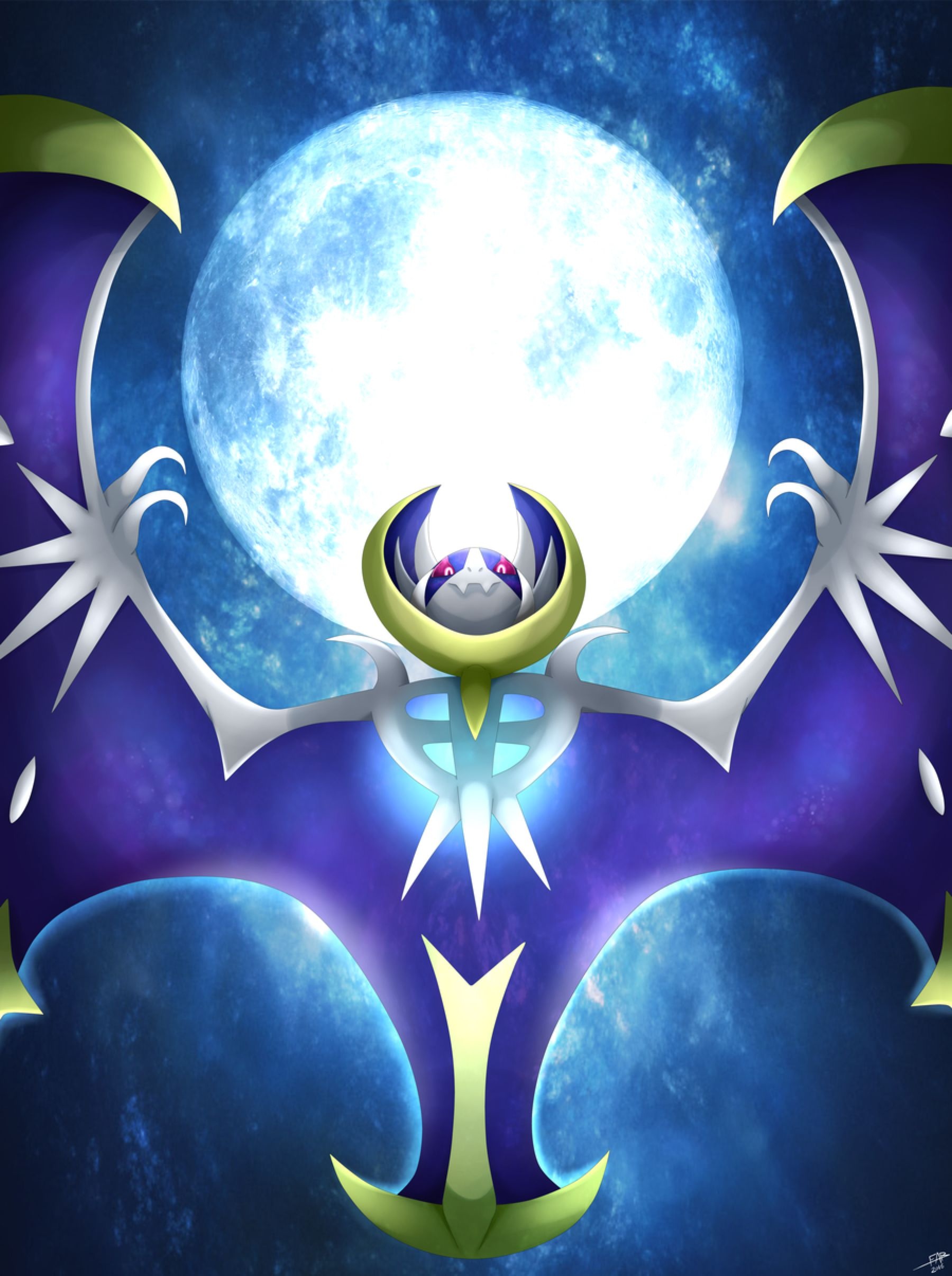 Lunala anime, pokemon moon, shinyhunterf, pokemon images, 1800x2420 HD Phone