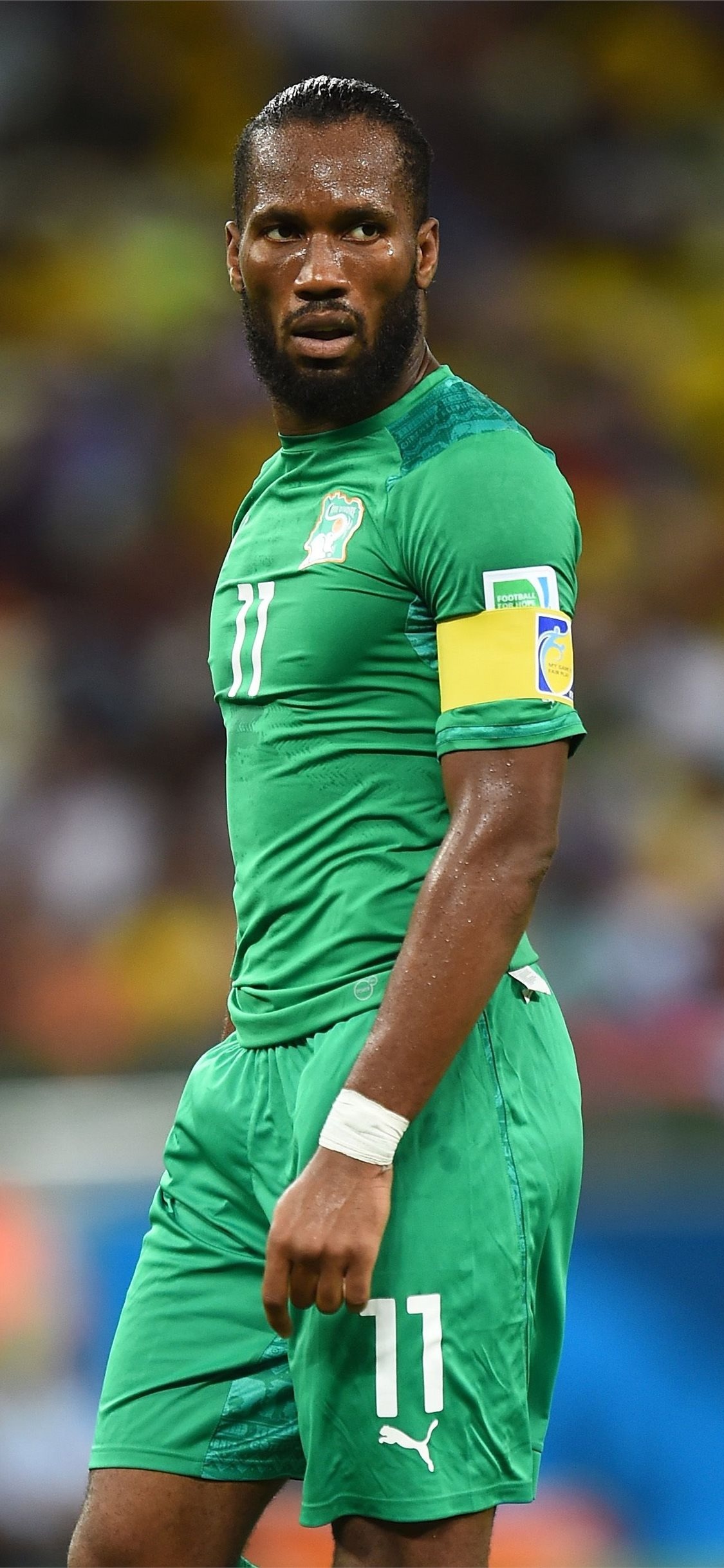 2014 FIFA World Cup Brazil, Drogba Wallpaper, 1130x2440 HD Phone