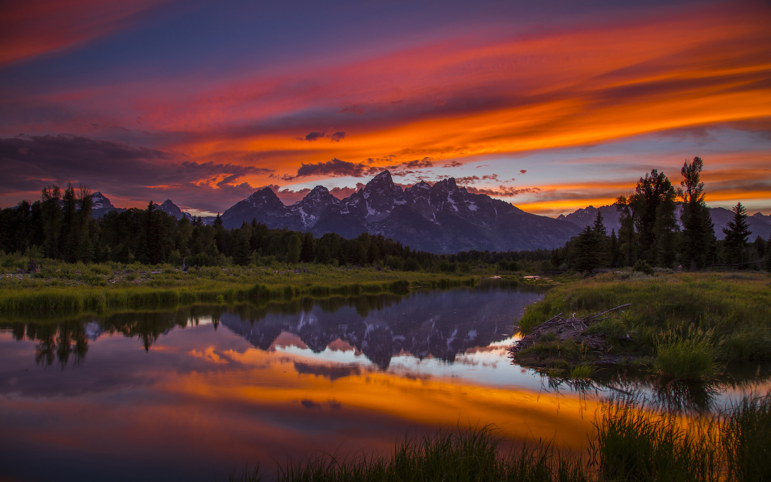Sunset Grand Tetons wallpapers, 4K HD backgrounds, 2560x1600 HD Desktop