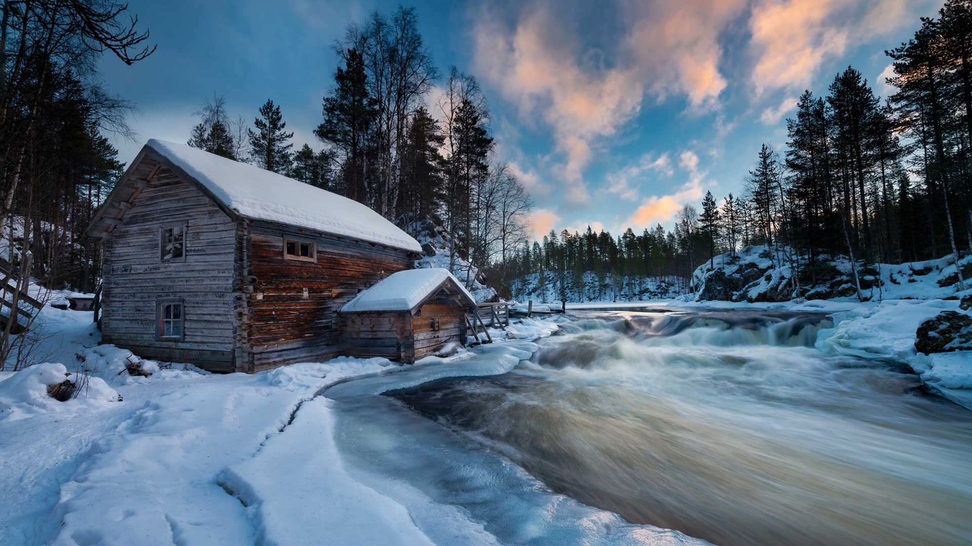 Oulanka National Park, Log Cabin Wallpaper, 1920x1080 Full HD Desktop