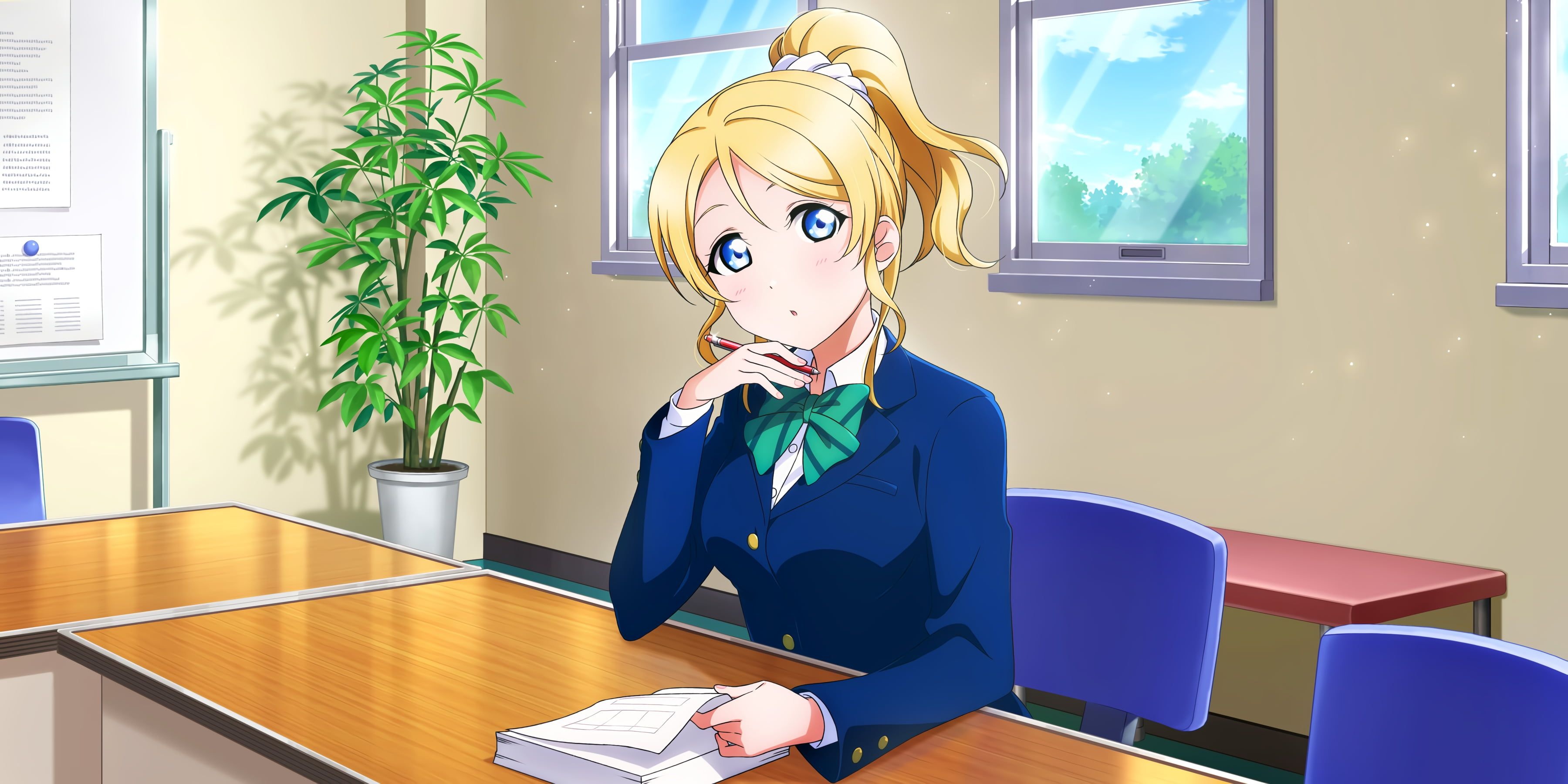 Love Live Series, Ayase Eli, Ayase Eri, Ayase Eli's All Star, 3600x1800 Dual Screen Desktop