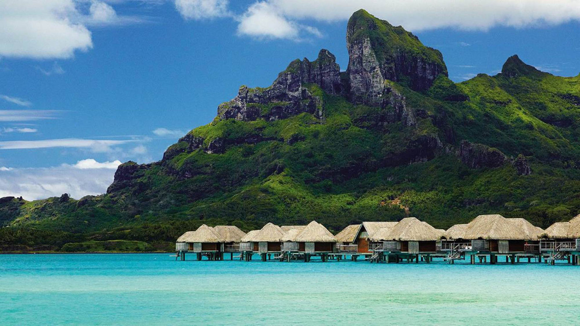 Bora Bora Island, Mount Otemanu, French Polynesia landscape, Picture-perfect, 1920x1080 Full HD Desktop
