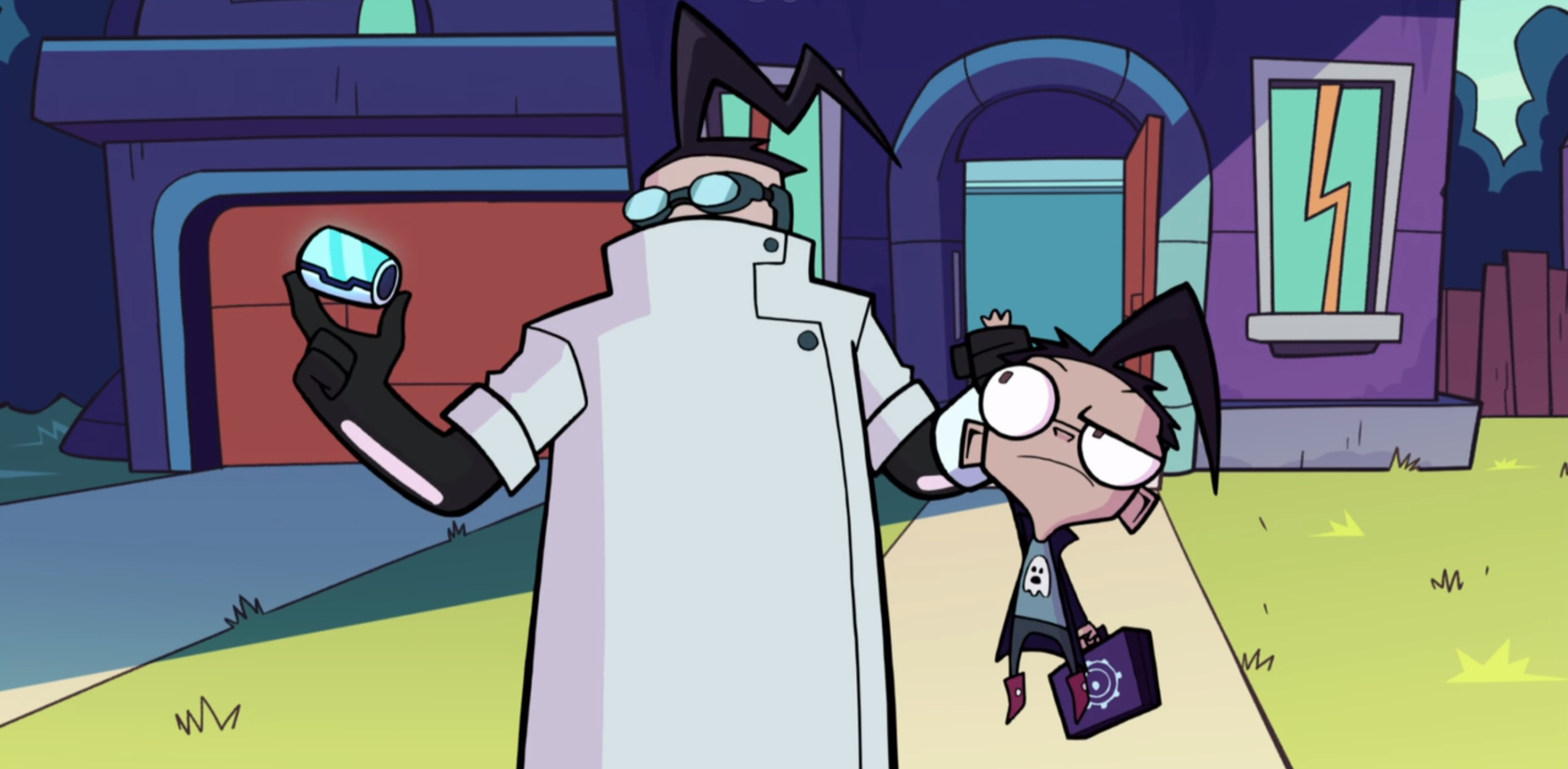 Professor Membrane and Dib, Invader ZIM Wallpaper, 2560x1260 Dual Screen Desktop