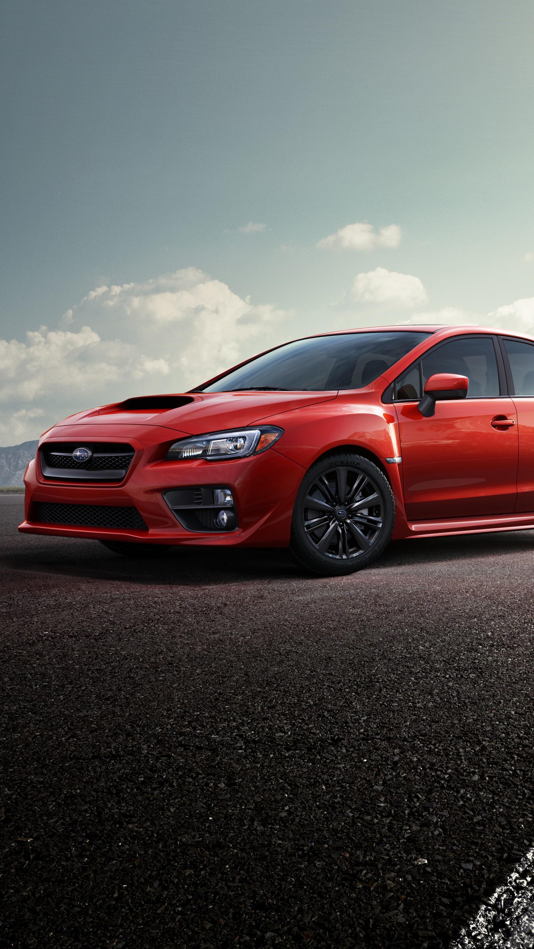 Subaru WRX STI, Sports car, Speed test drive, Red cars, 2160x3840 4K Phone