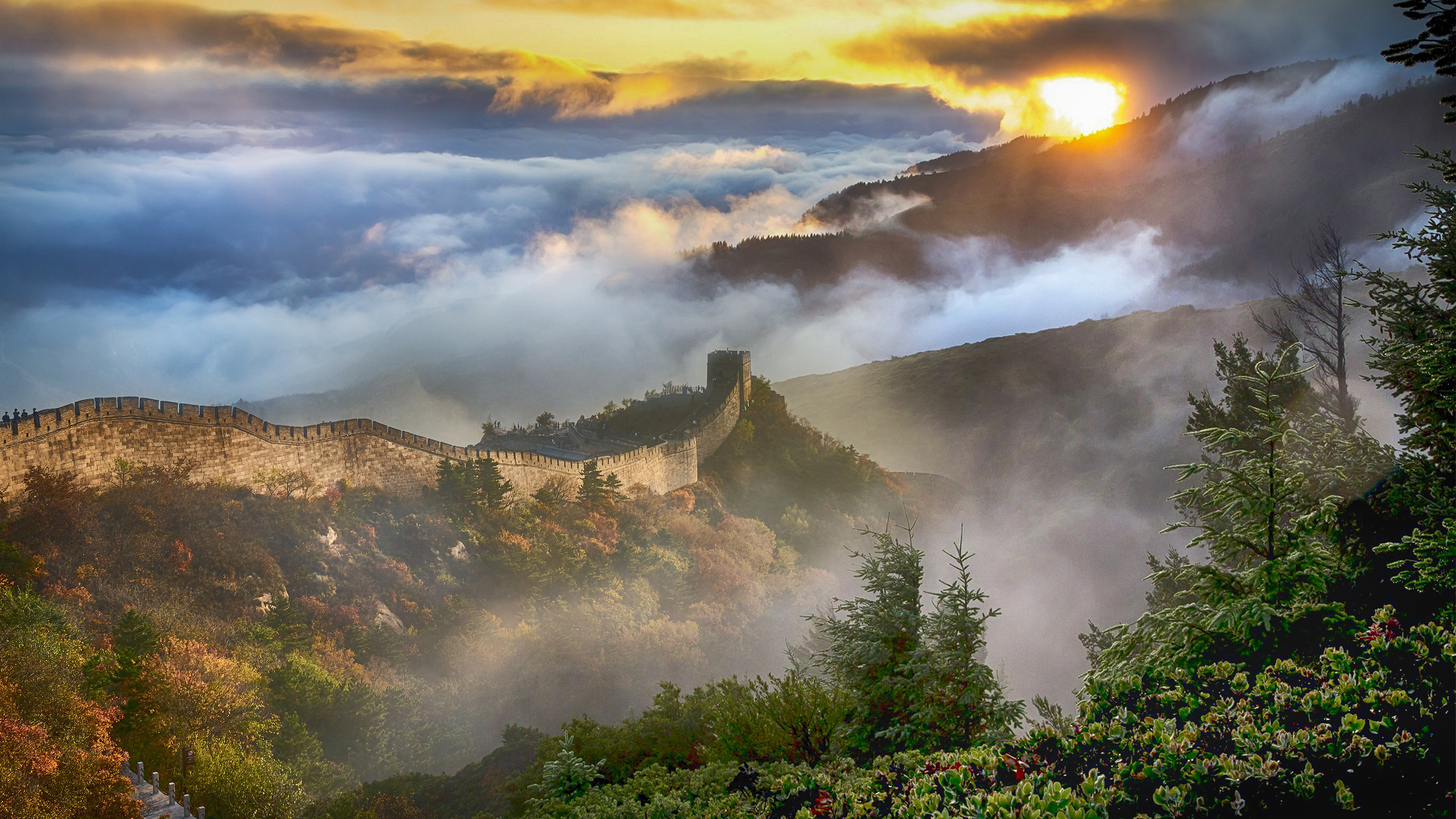 Beauty and the Beast, Great Wall wind chimes, Wallpaper resolution, Captivating scene, 3840x2160 4K Desktop