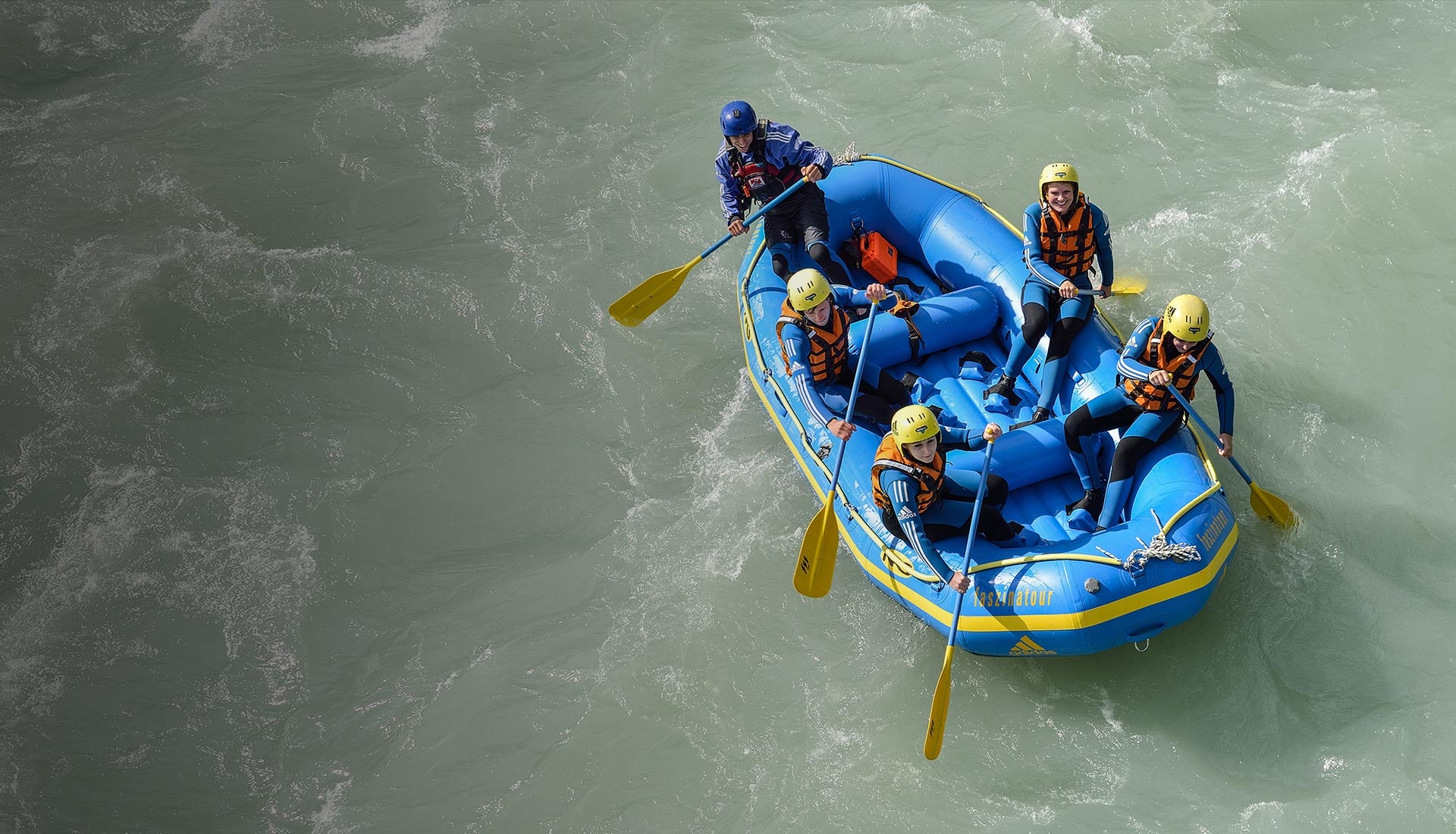Heart-pounding rush, Haiming Tirol, Faszinatour experience, Rafting thrill, 1920x1100 HD Desktop