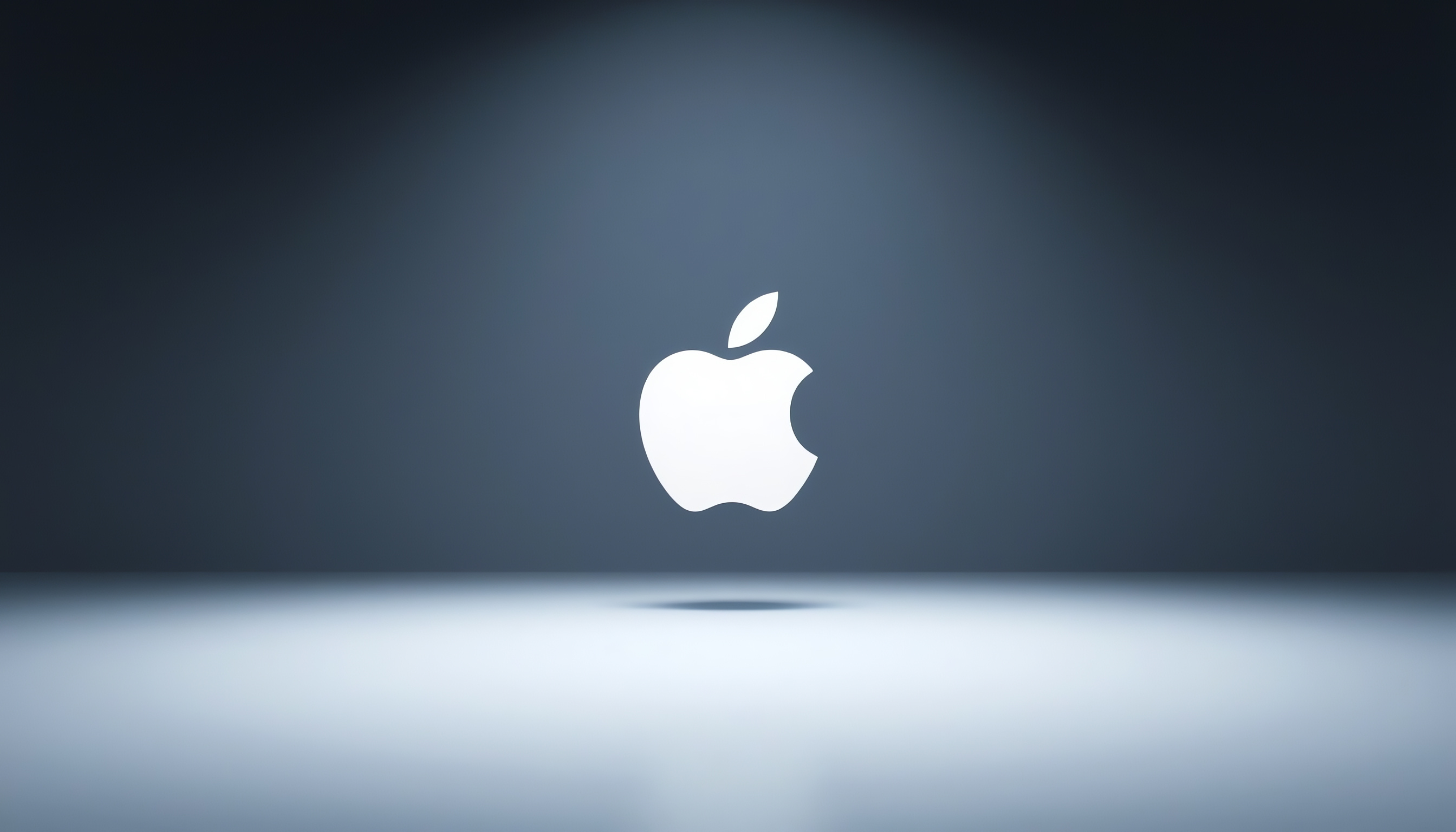 Mac Logo, Apple Inc Logo, Gray Background, Desktop Wallpaper