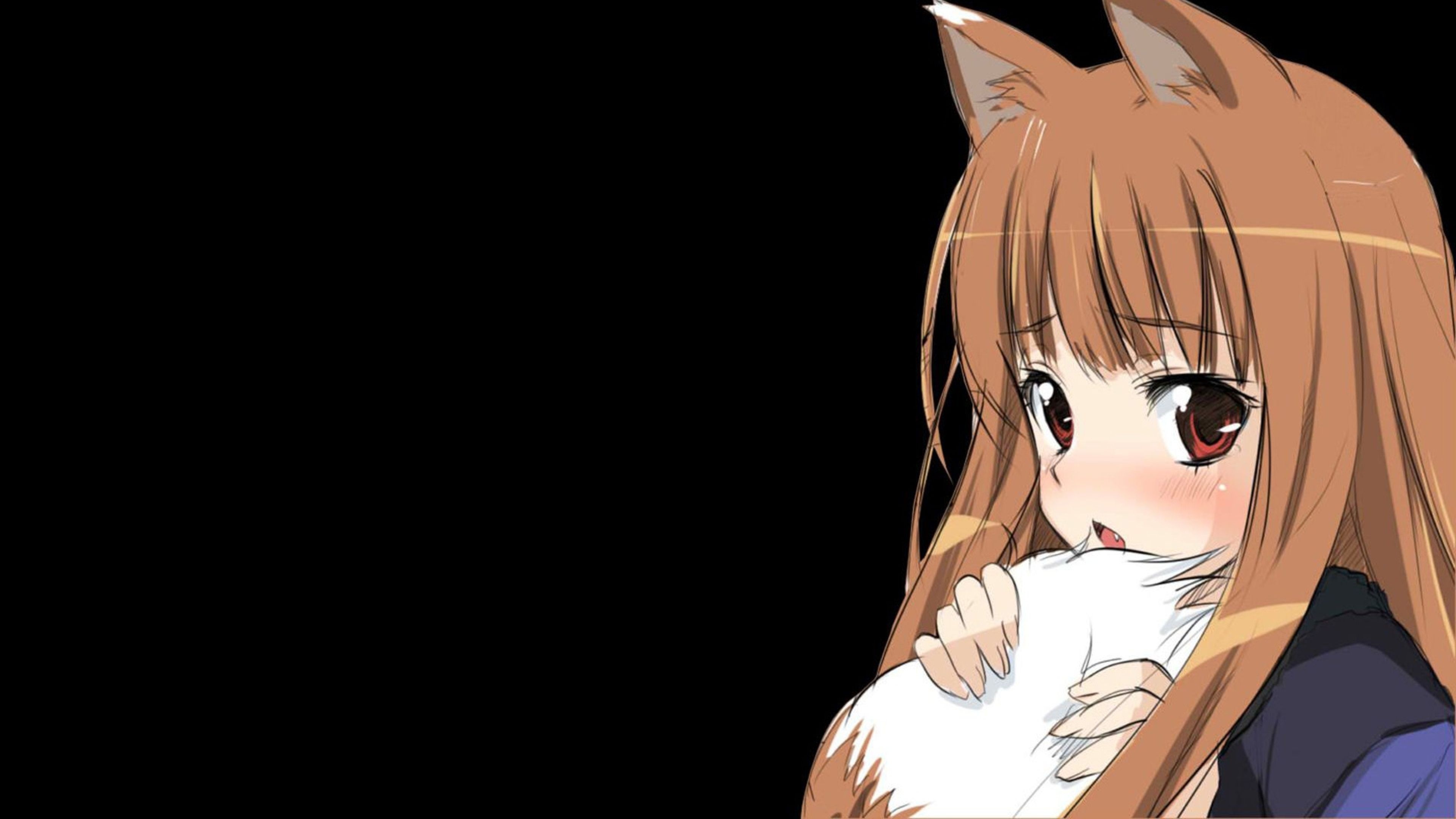Anime wolf girl, Spice and Wolf, Beautiful artwork, Captivating eyes, 3840x2160 4K Desktop