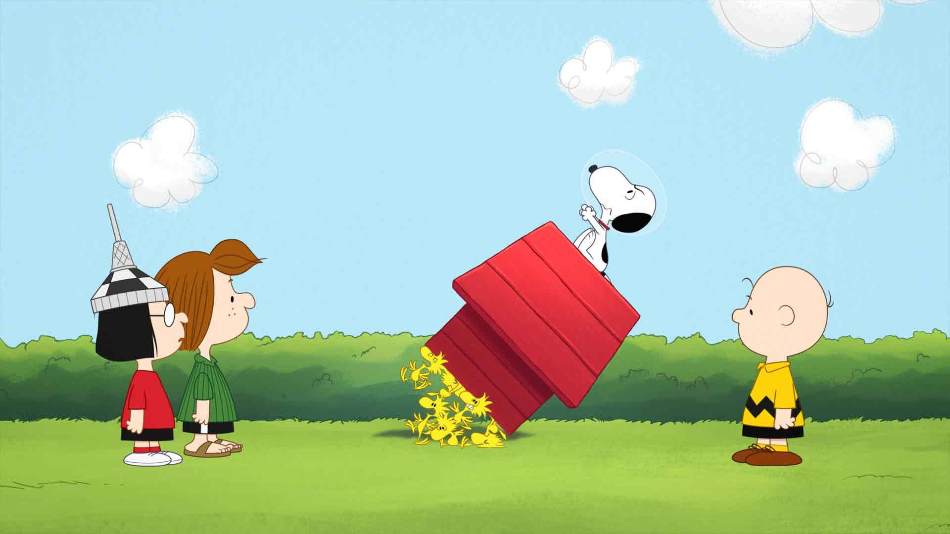 Astronaut Snoopy, Charlie Brown, Peppermint Patty, Marcie, Woodstock, Full HD Desktop wallpaper