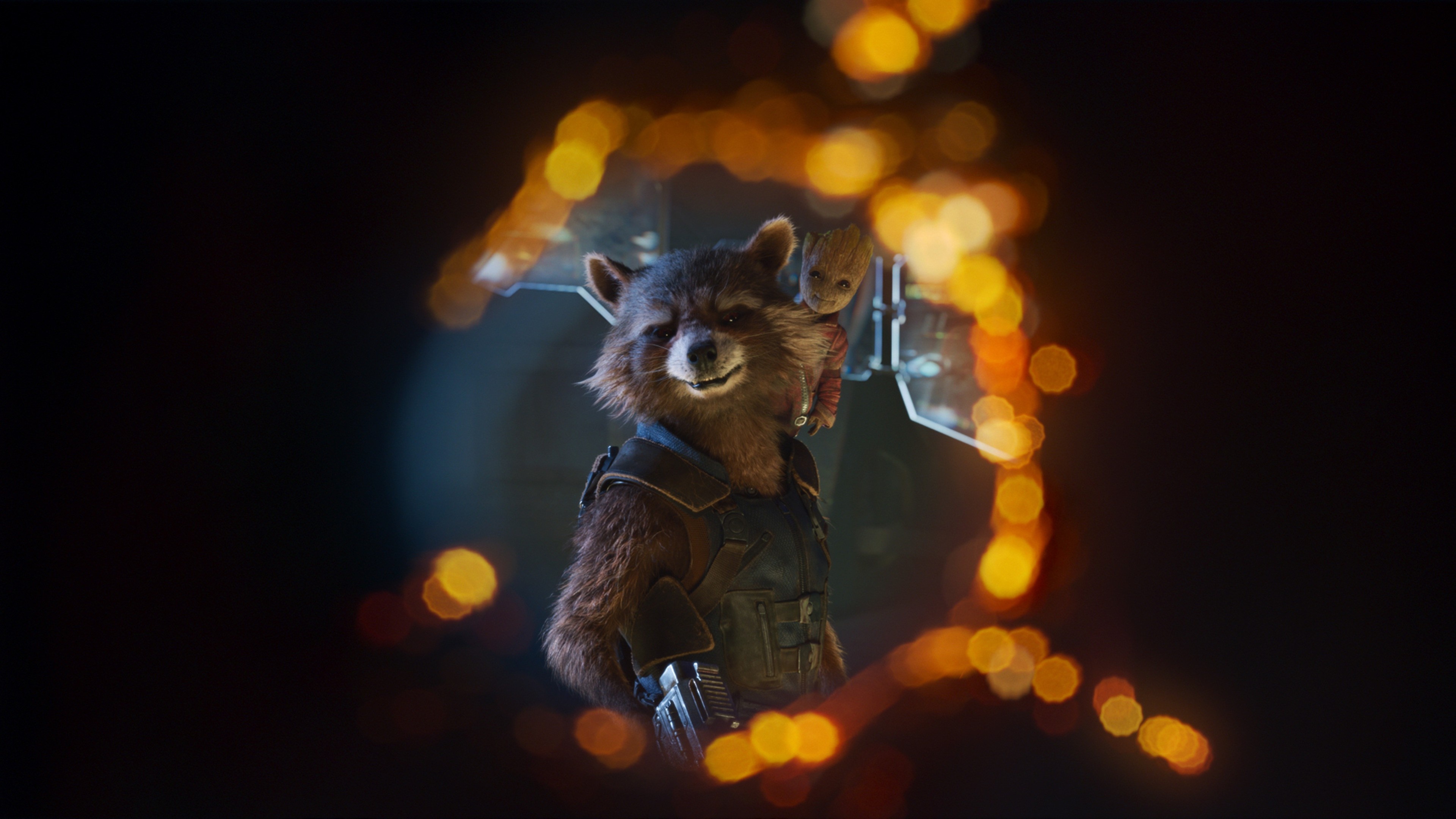 Guardians of the Galaxy Vol 2, Baby Groot and Rocket, 4K movie wallpaper, 3840x2160 4K Desktop