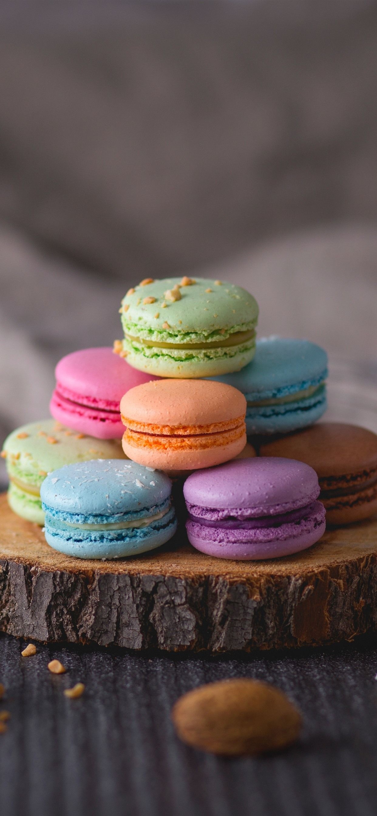 Macaron iPhone wallpapers, 4K HD backgrounds, Colorful French pastries, Sweet treats, 1250x2690 HD Phone