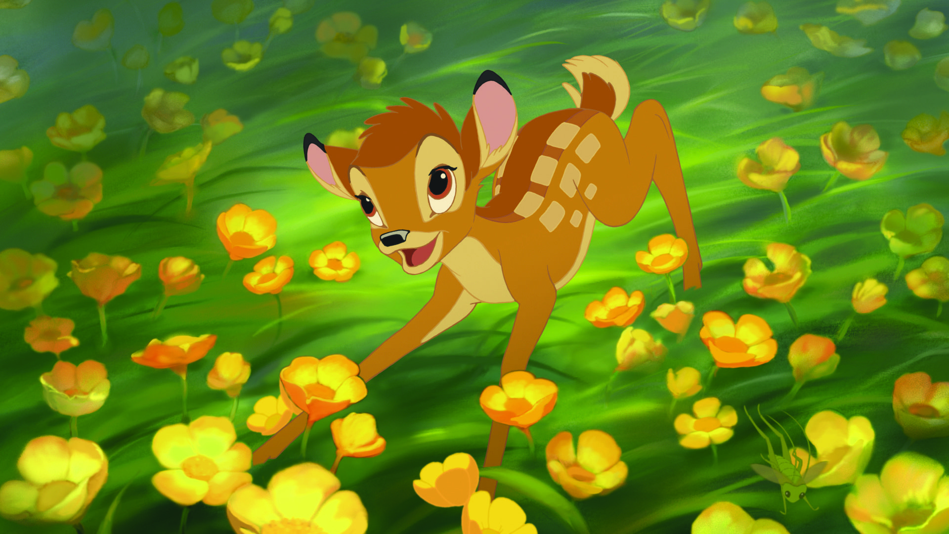 Bambi, Buttercups, Disney colors, Spring, 1920x1080 Full HD Desktop