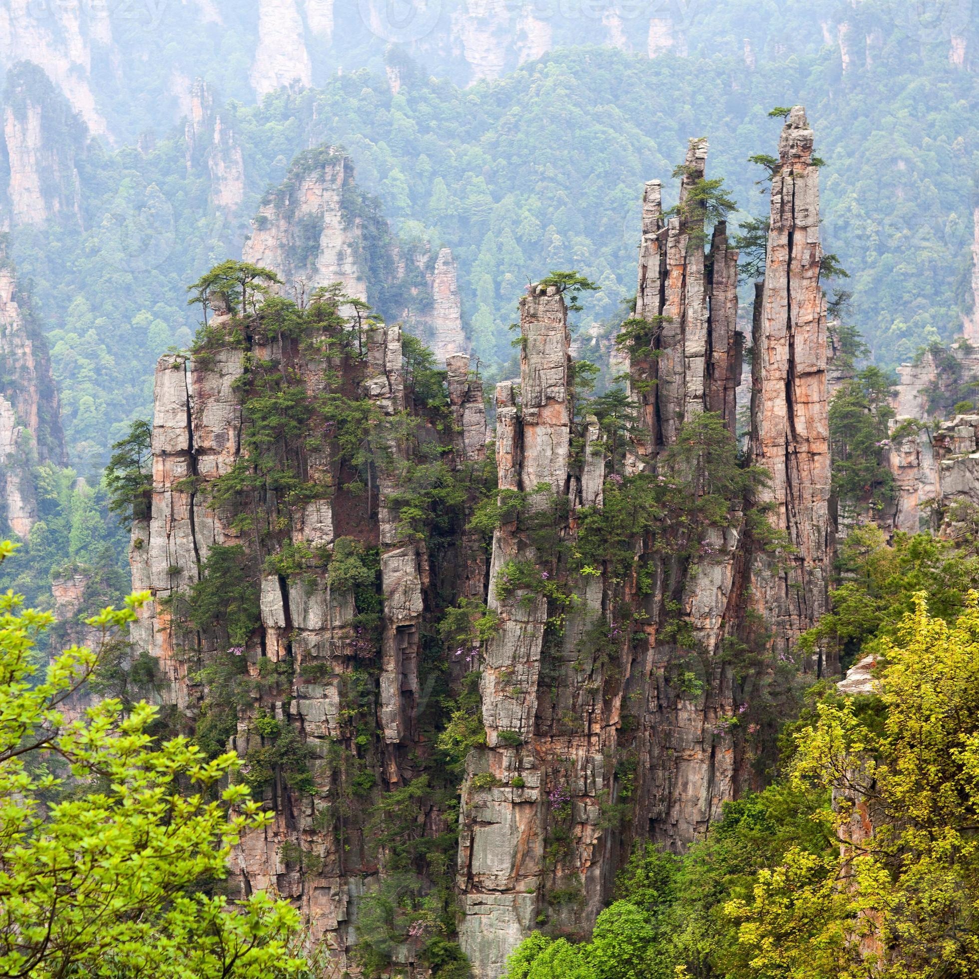 Zhangjiajie National Forest Park, Hunan province, China, Breathtaking stock photo, 1960x1960 HD Phone