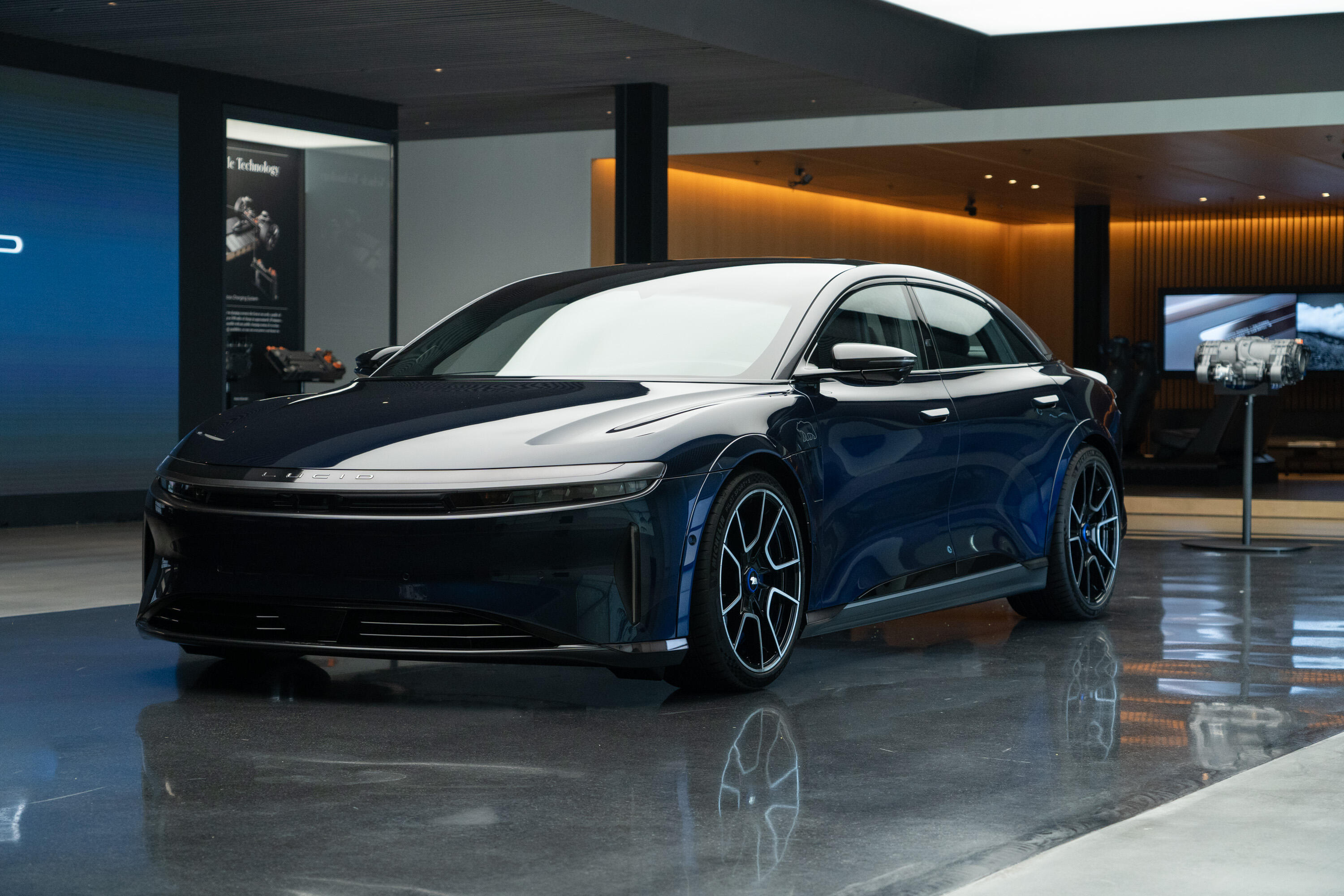 Lucid Air Sapphire, 1200 hp three motor powertrain, Pinnacle of performance, Automotive innovation, 3000x2000 HD Desktop