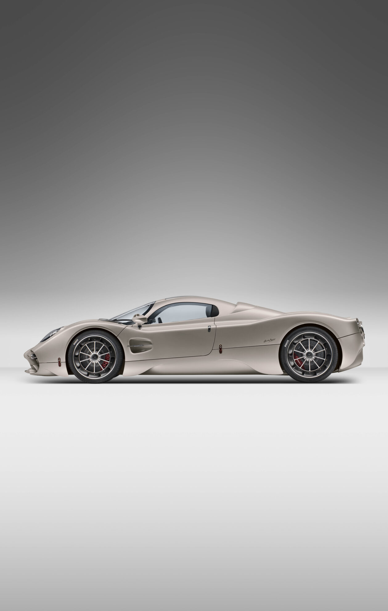Pagani Utopia, car side profile, minimalist studio setting, HD Phone wallpaper