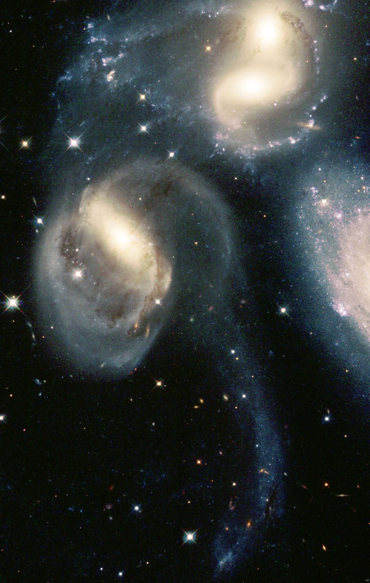 Stephan's Quintet, Star clusters, Wreckage-born, Space, 1280x2020 HD Phone