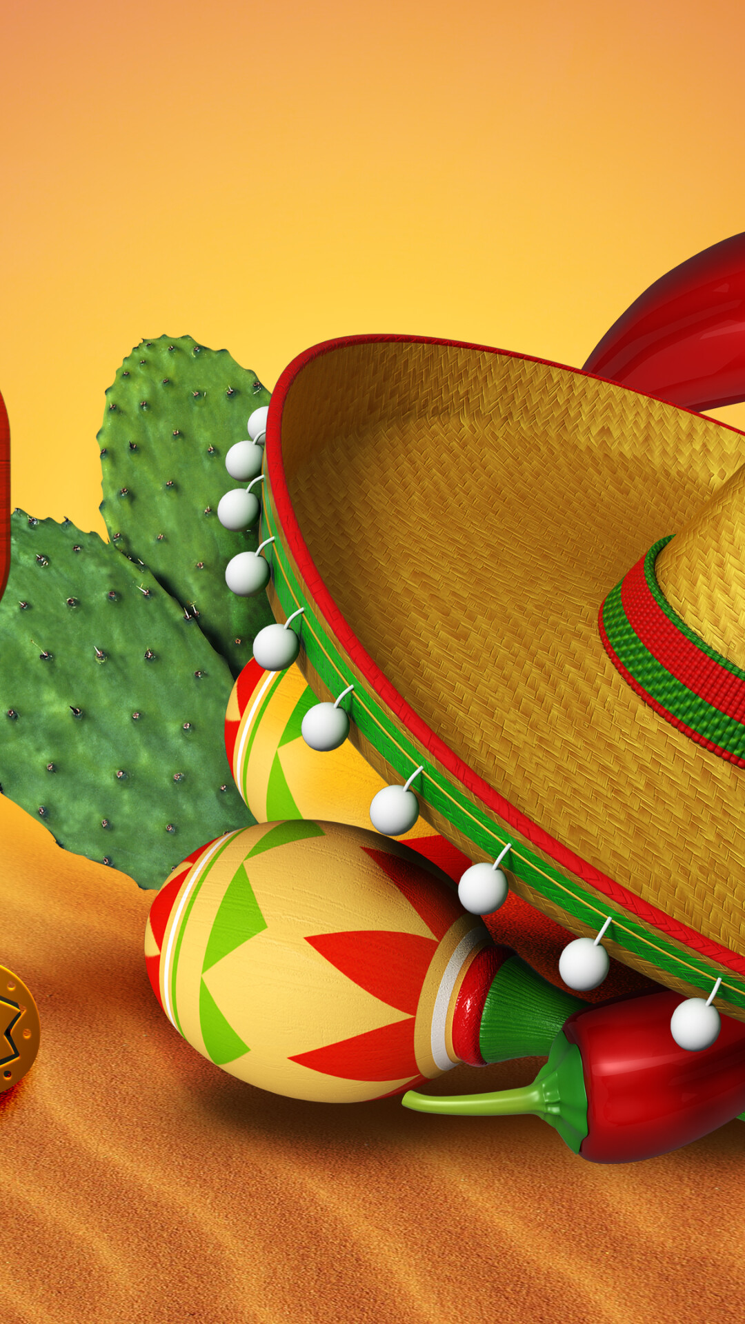 Mexican Fiesta, Festive spirit, Colorful confetti, Vibrant celebration, 1080x1920 Full HD Phone