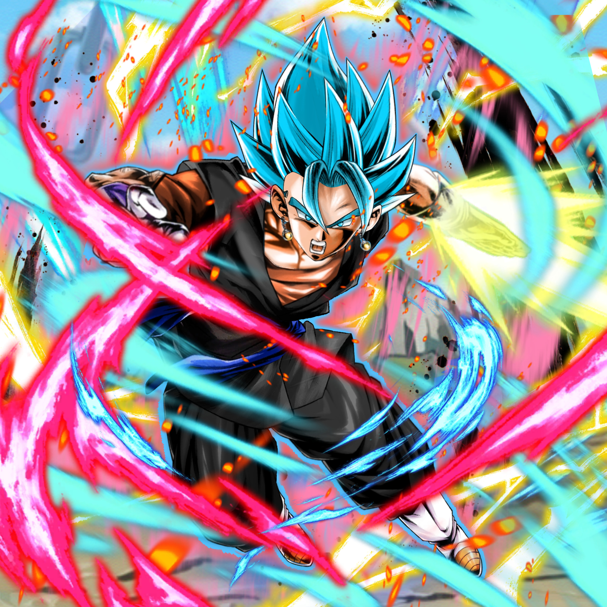 Super Saiyan Blue Vegito, Spirit Sword ki blade, Potara earrings, HD Phone wallpaper