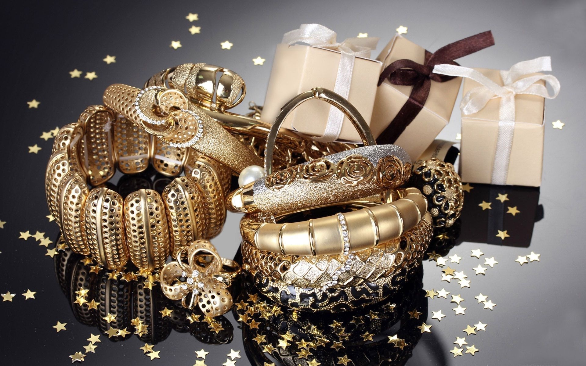 Gold jewelry, Exquisite craftsmanship, Opulent designs, Timeless beauty, 1920x1200 HD Desktop