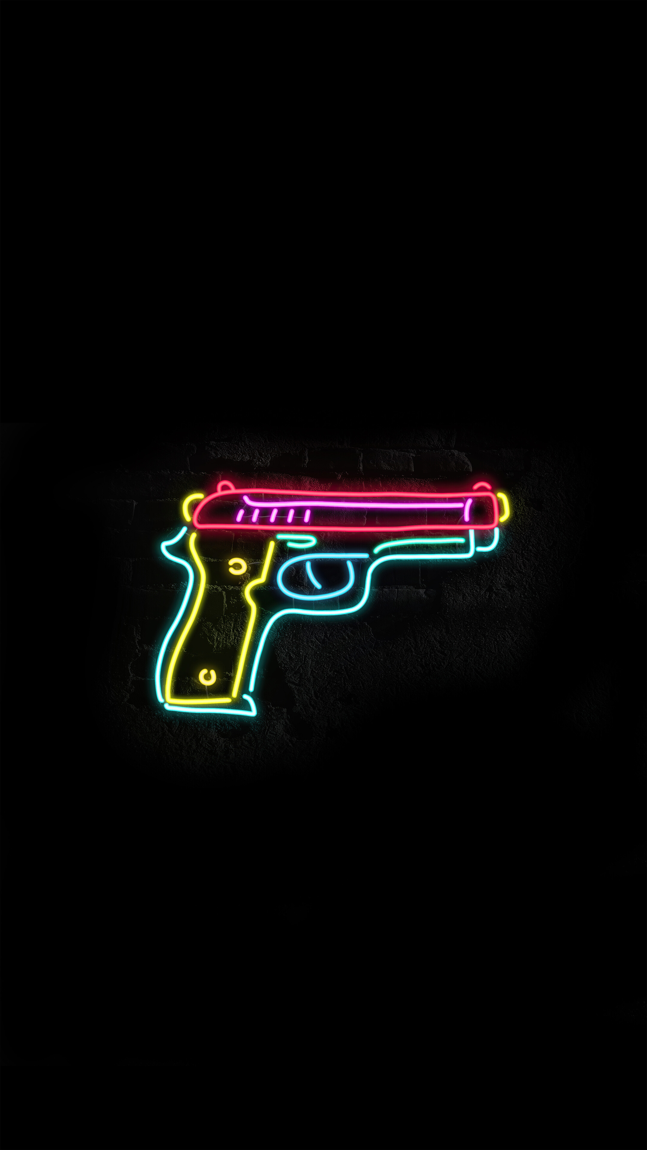 Gun, Glow in the Dark Wallpaper, 2160x3840 4K Phone