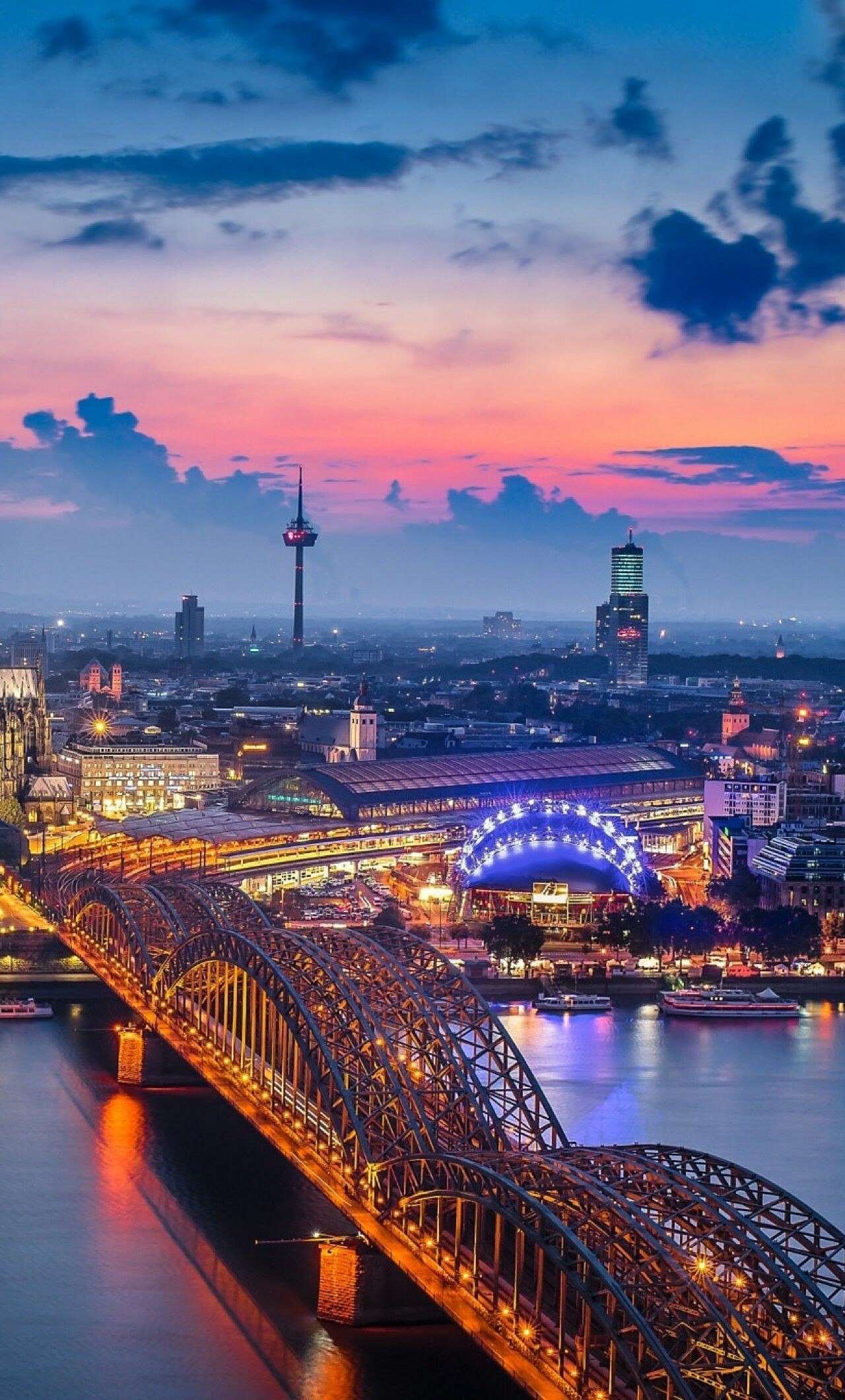 Hohenzollern Bridge, Germany Wallpaper, 1280x2120 HD Phone