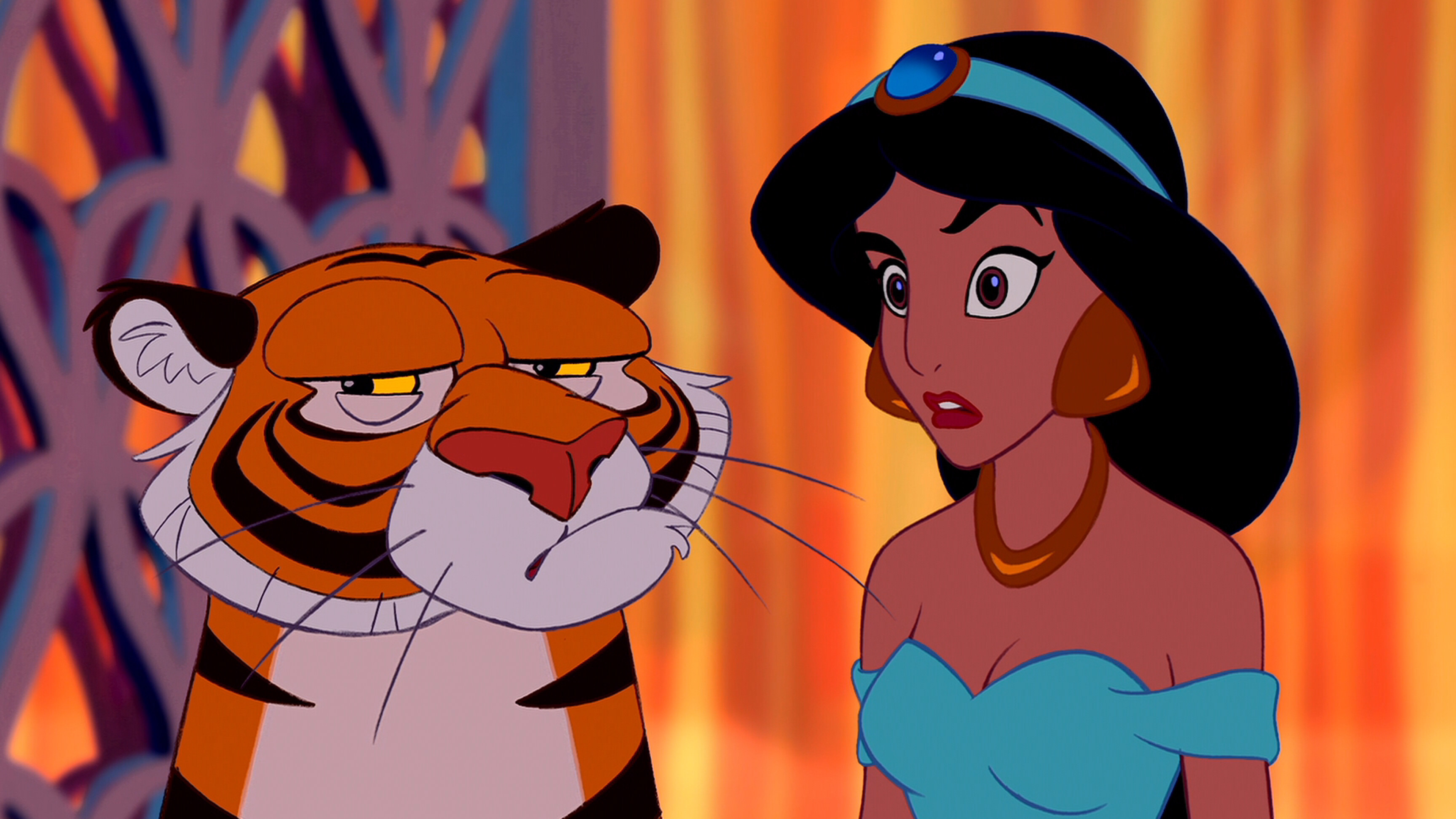 Jasmine and Rajah, Aladdin Wallpaper, 3840x2160 4K Desktop