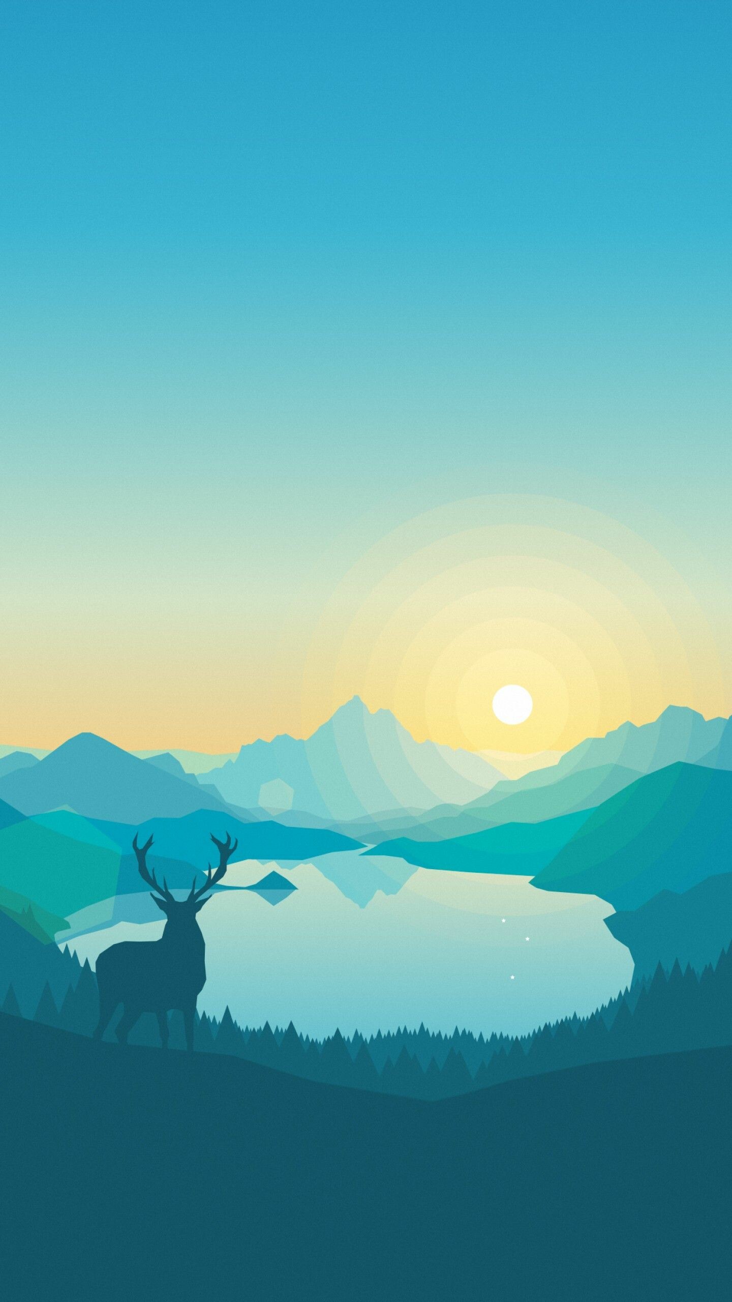 Minimalistic landscape, Tranquil sunrise, Serene ambiance, Quiet beauty, 1440x2560 HD Phone